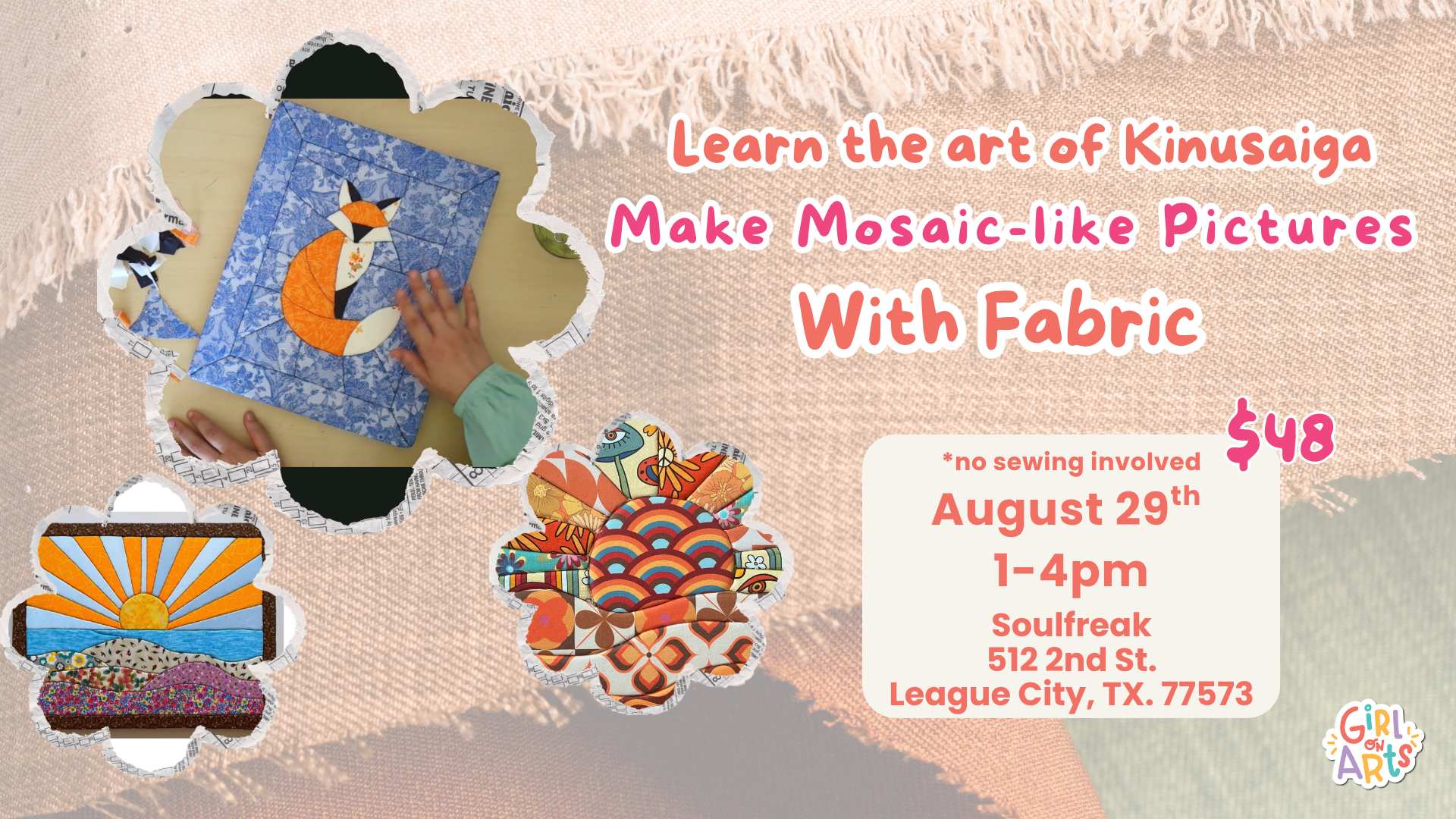  Kinusaiga: Fabric Art Without the Sewing at Soulfreak in League City
