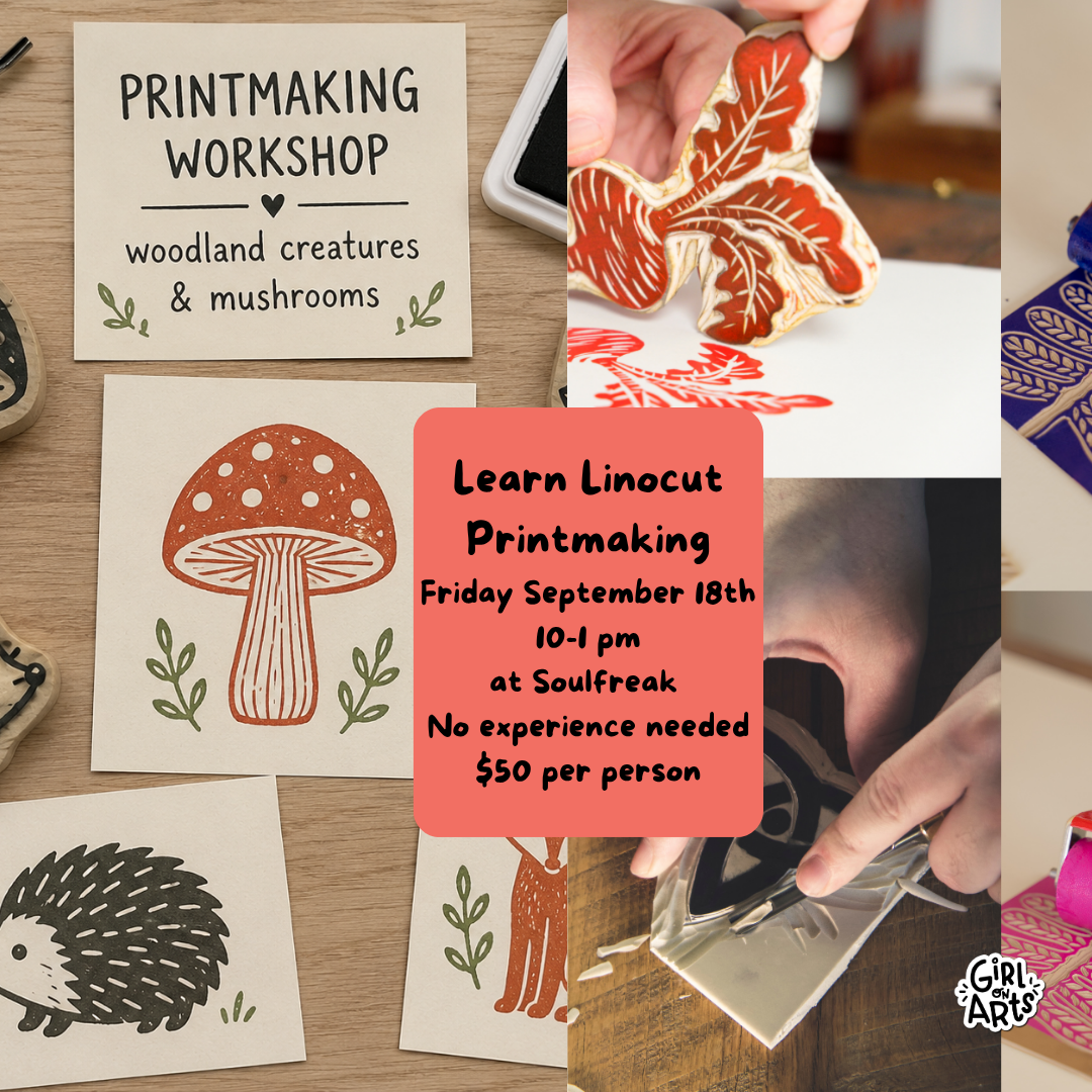 Linocut Printmaking Summer Day Workshop at Soulfreak (League City)