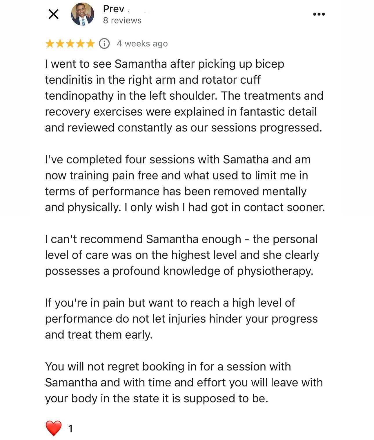 We really do appreciate the reviews your leave us and for giving us your feedback in general. Thank you 🙏🏽

#TheStrengthPhysio #LondonPhysio #FORM360Physiotherapy 
#SpecialistPhysii #MSK #SportsInjuryClinic #Weightlifting #Track #Running #PelvicHea