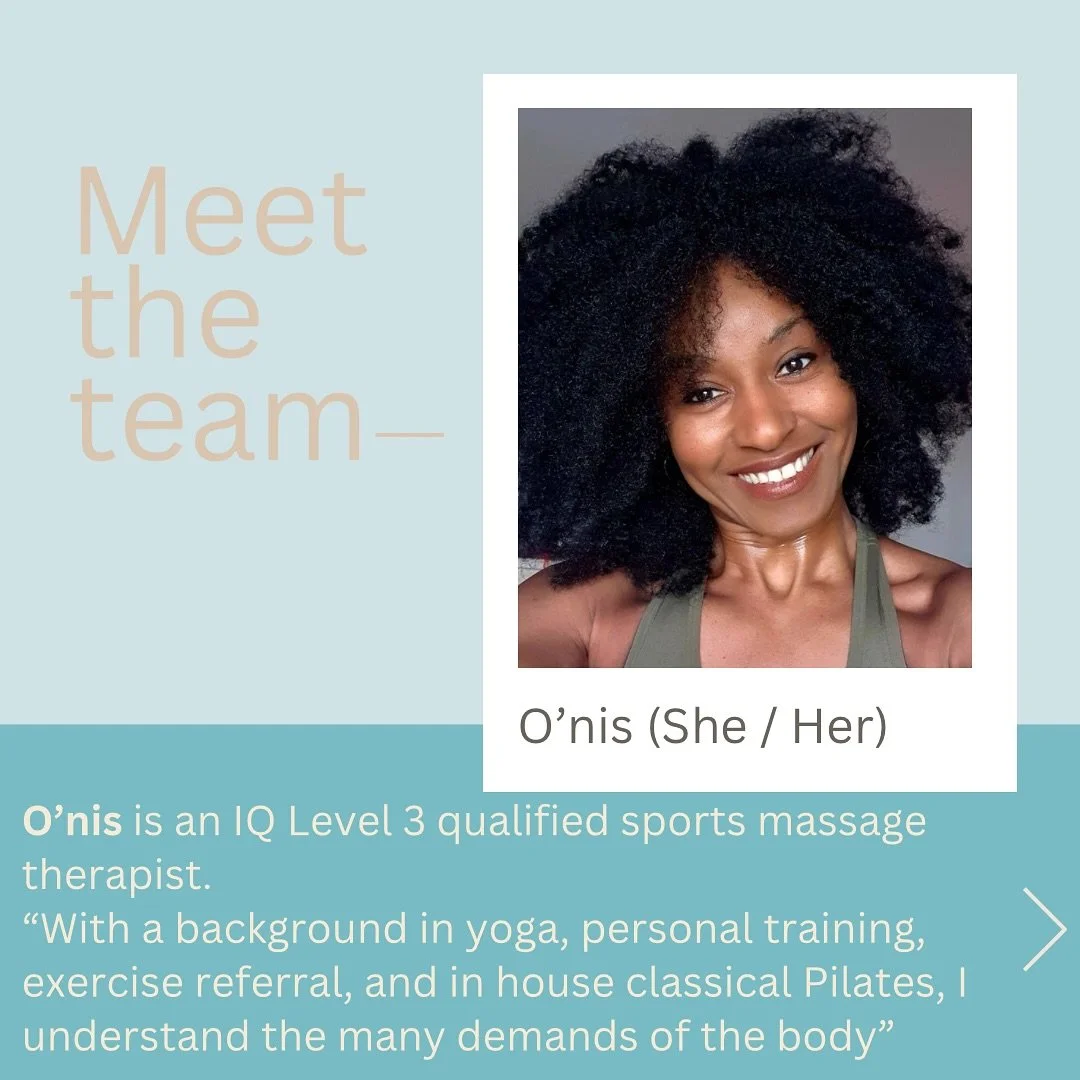 🩵 Meet the team - O&rsquo;nis (She / Her) 

🩵Available at - Spitalfields (Mission E1)

🩵 O&rsquo;nis is an IQ Level 3 qualified sports massage therapist.
&ldquo;With a background in yoga, personal training, exercise referral, and in house classica