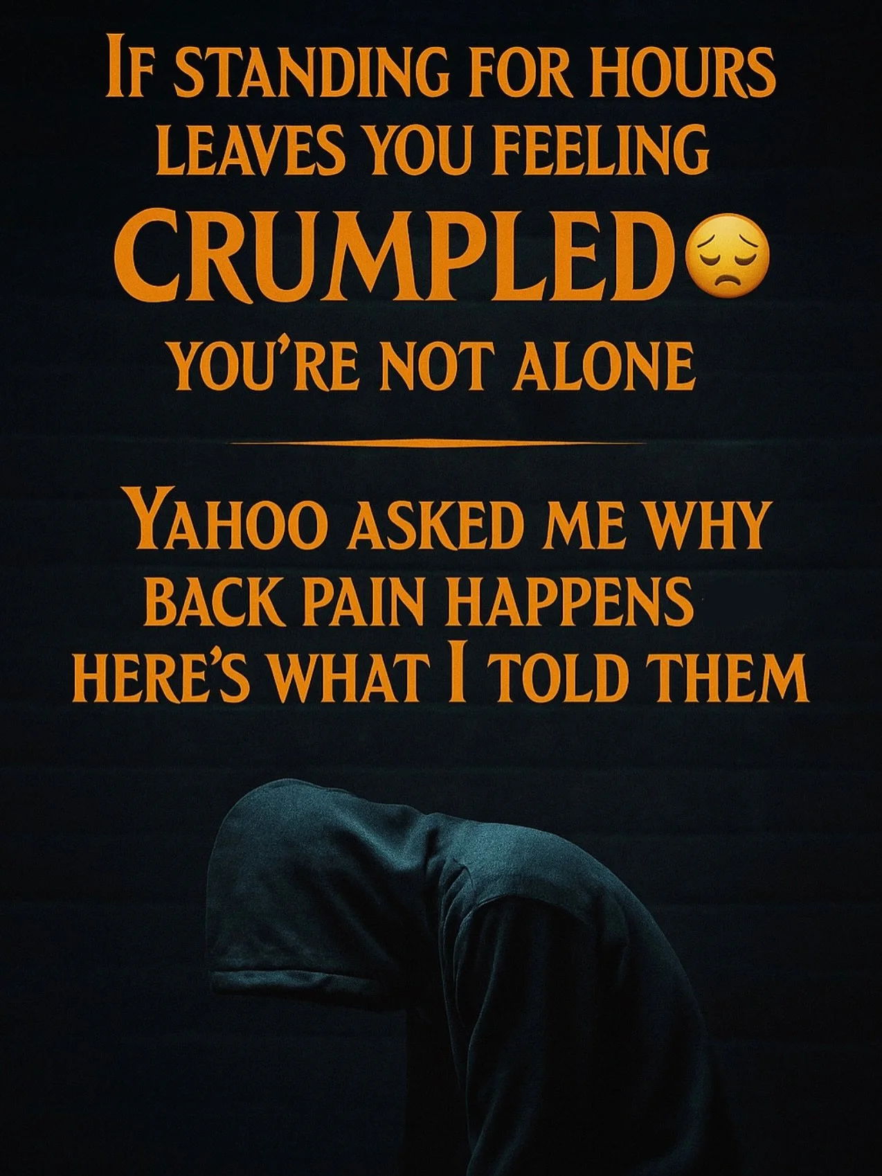 Your body shouldn&rsquo;t betray you&hellip;
even if The Traitors would 🤭⚔️

When Claudia Winkleman said she was left &ldquo;crumpled&rdquo; from hours standing on set, a Yahoo journalist reached out to talk about why back pain happens and how to st