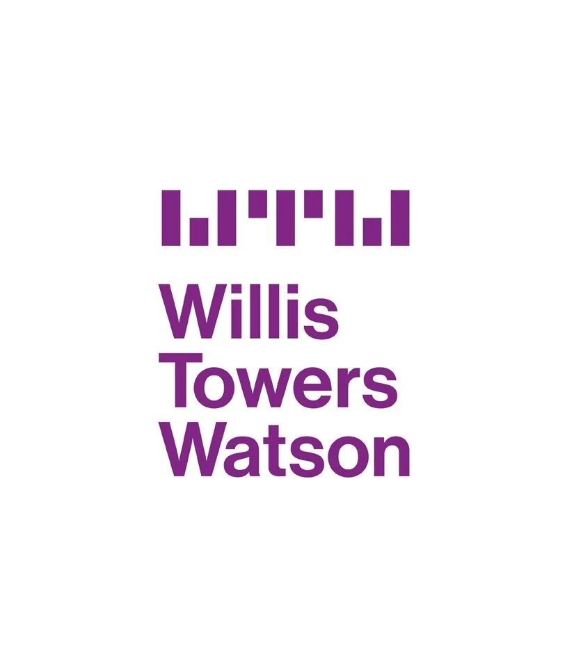 The logo of Willis Towers Watson featuring purple geometric pattern and the company name in bold purple letters.
