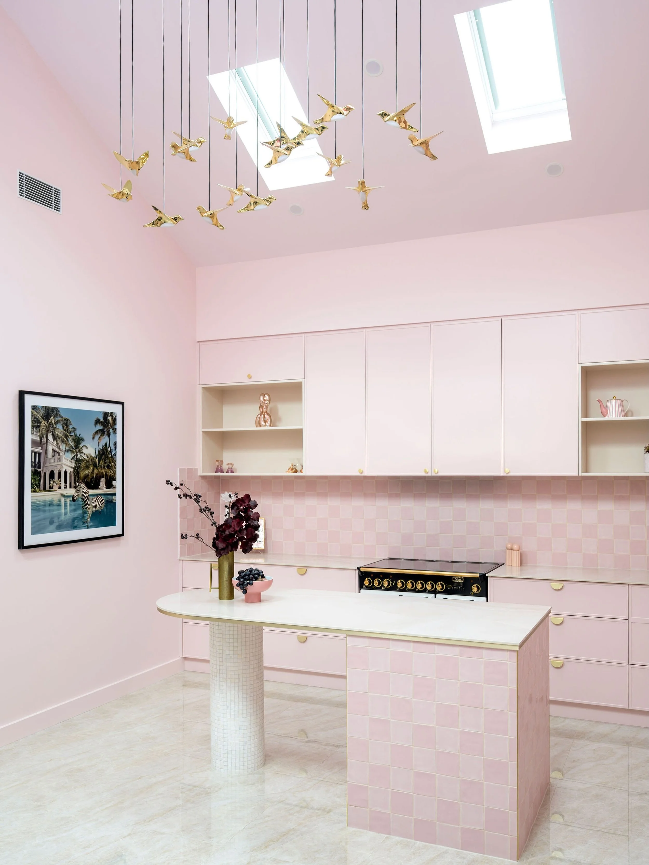 When our lovely client came to us with a vision for a pink kitchen, we knew this project wasn&rsquo;t going to be for everyone. 

And that&rsquo;s exactly why we love it.

From the blush cabinetry and tiled island to the brass detailing and statement