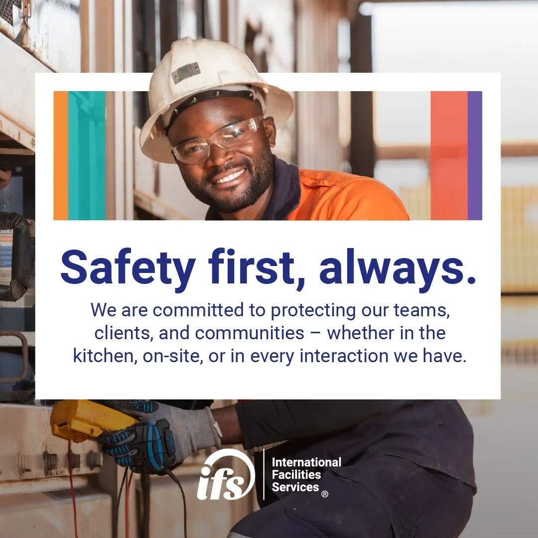 🦺 Safety first, always. At IFS, we are committed to protecting our teams, clients, and communities &ndash; whether in the kitchen, on-site, or in every interaction we have.
ㅤ
Through ongoing training, awareness, and a culture of care, we make safety