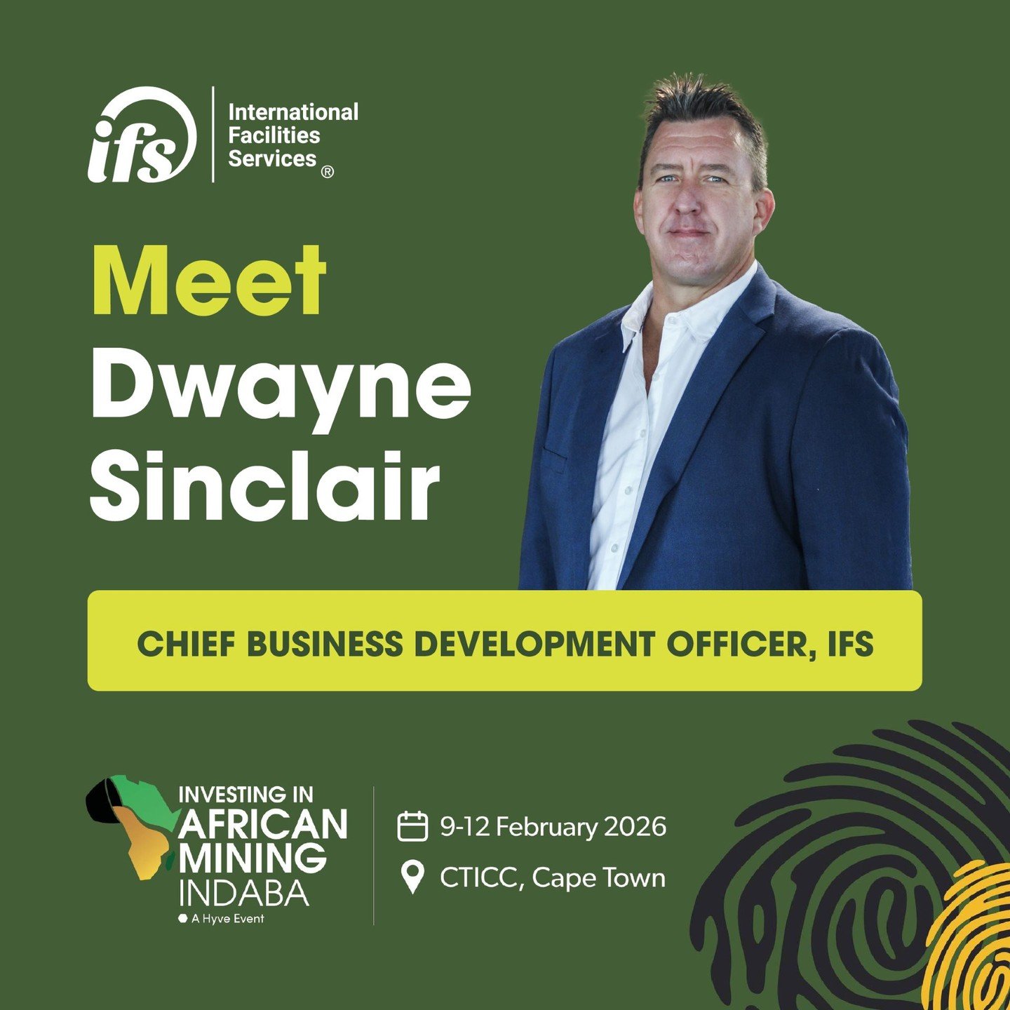Meet Dwayne Sinclair, Chief Business Development Officer at IFS, a strategic leader driving end-to-end facilities management solutions for the mining, oil &amp; gas, and industrial sectors across Africa.
ㅤ
Dwayne partners with senior mining executive