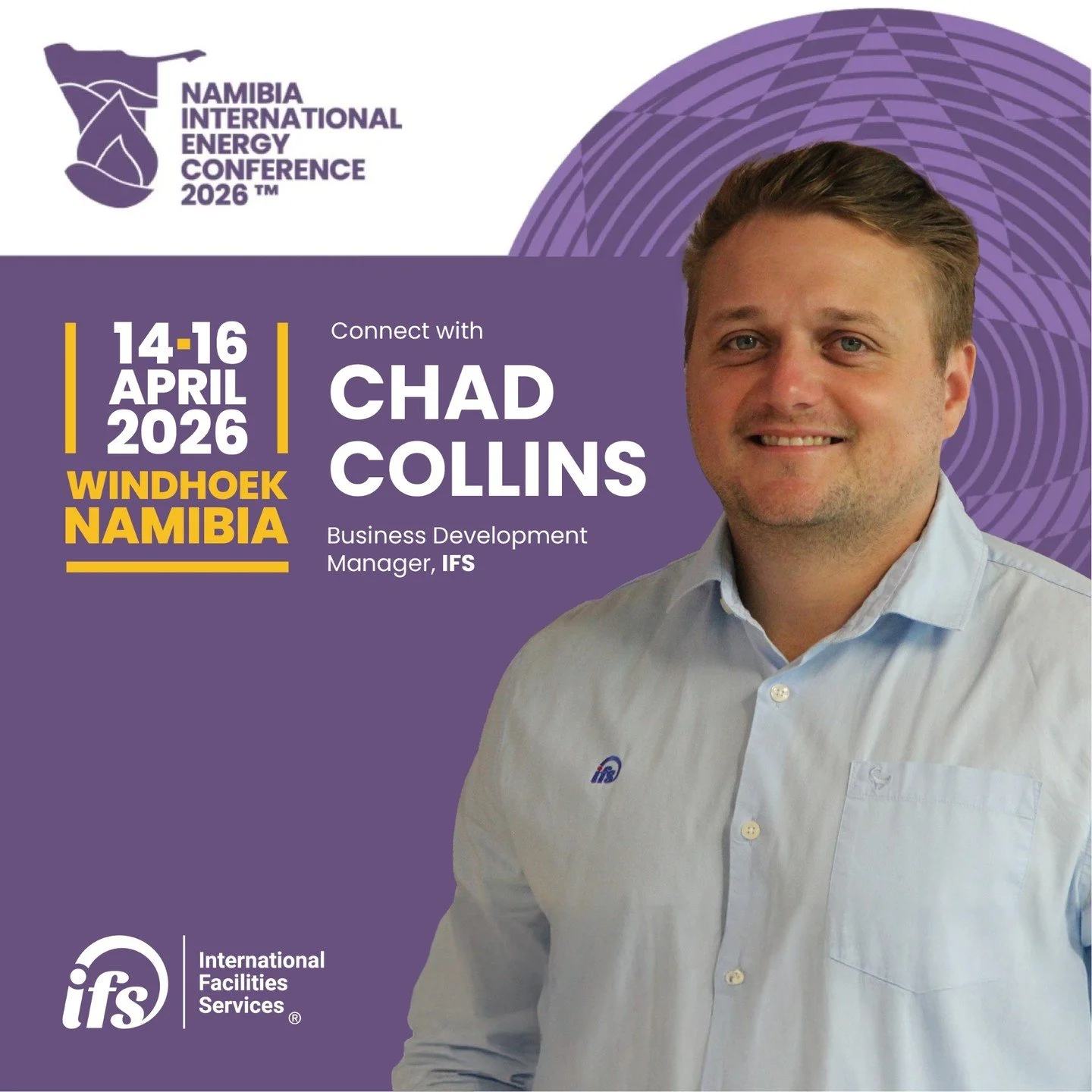 As the energy landscape across Africa continues to evolve, we&rsquo;re proud to see Chad Collins, Business Development Manager at IFS, attending the Namibia International Energy Conference 2026 in Windhoek this week.
ㅤ
Taking place from 14 &ndash; 16