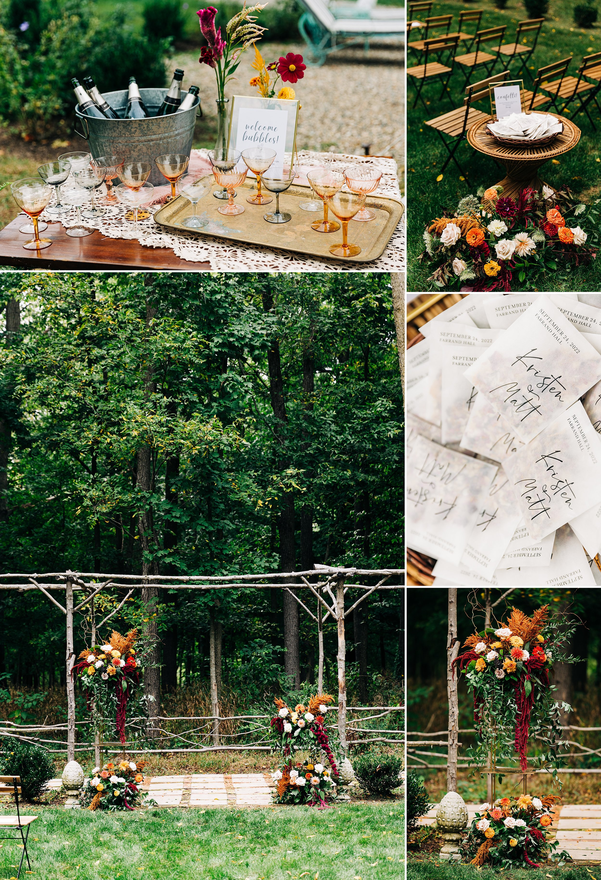 outdoor wedding at farrand hall michigan