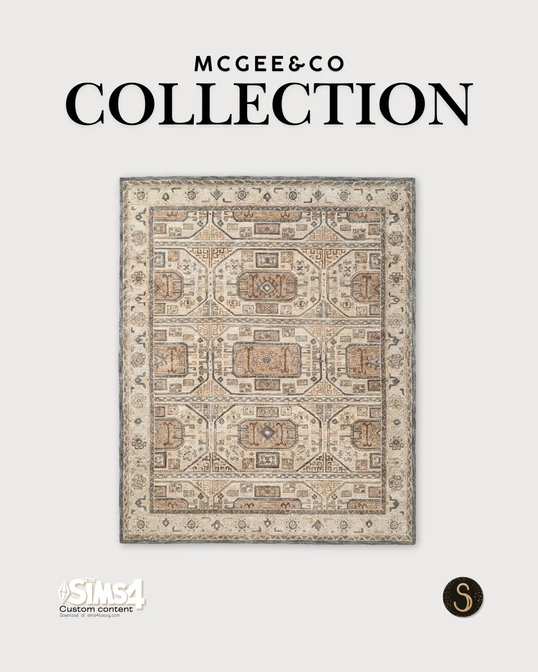 ▪️ McGee&amp;Co - Ellington - Rugs ▪️

It&rsquo;s time for a new public release 🎉 You can now download those custom content rugs for The Sims 4 for free! 

More than 340 free CCs are waiting for you on my website (link is in bio)

Happy simming ever