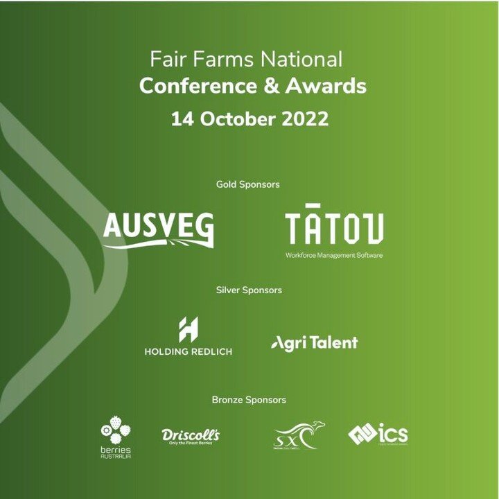 TODAY'S THE DAY!

As gold sponsors, we're so excited to welcome you all to the Fair Farms National Conference &amp; Awards 2022 at Opal Cove Resort Coffs Harbour! Come say hi! 👋

#fairfarms2022 #tatou #workforcemanagementsoftware #horticulture #viti