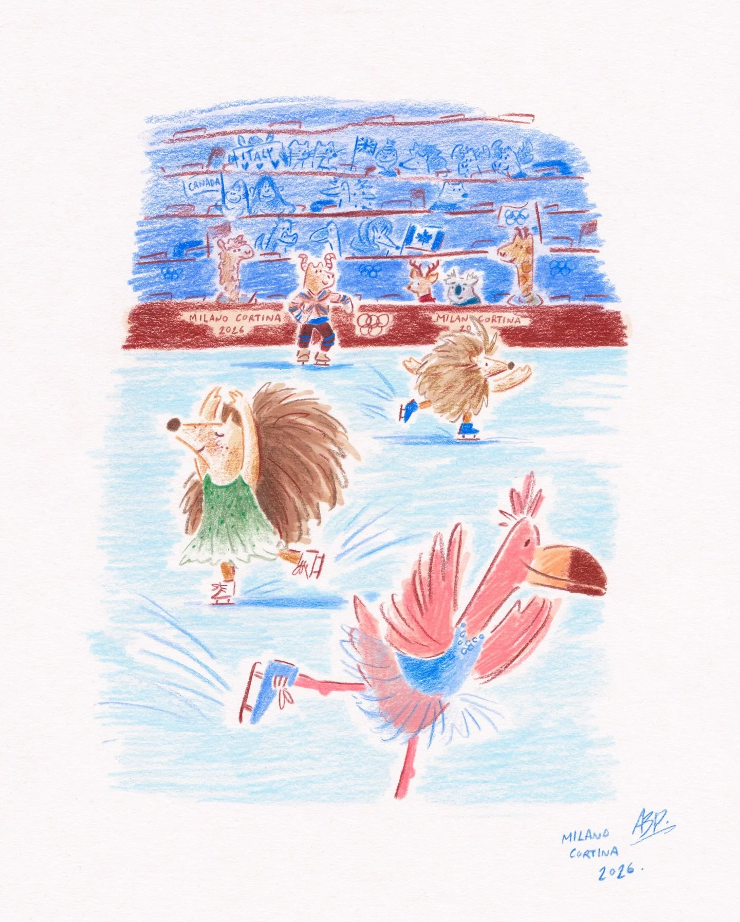 Anyone else obsessed with the Winter Olympics at the minute?⛸️❄️

I&rsquo;m still recovering from what happened in the men&rsquo;s figure skating last night but if you watched it you might recognise someone in this scene

#illustration #sketchbook #w