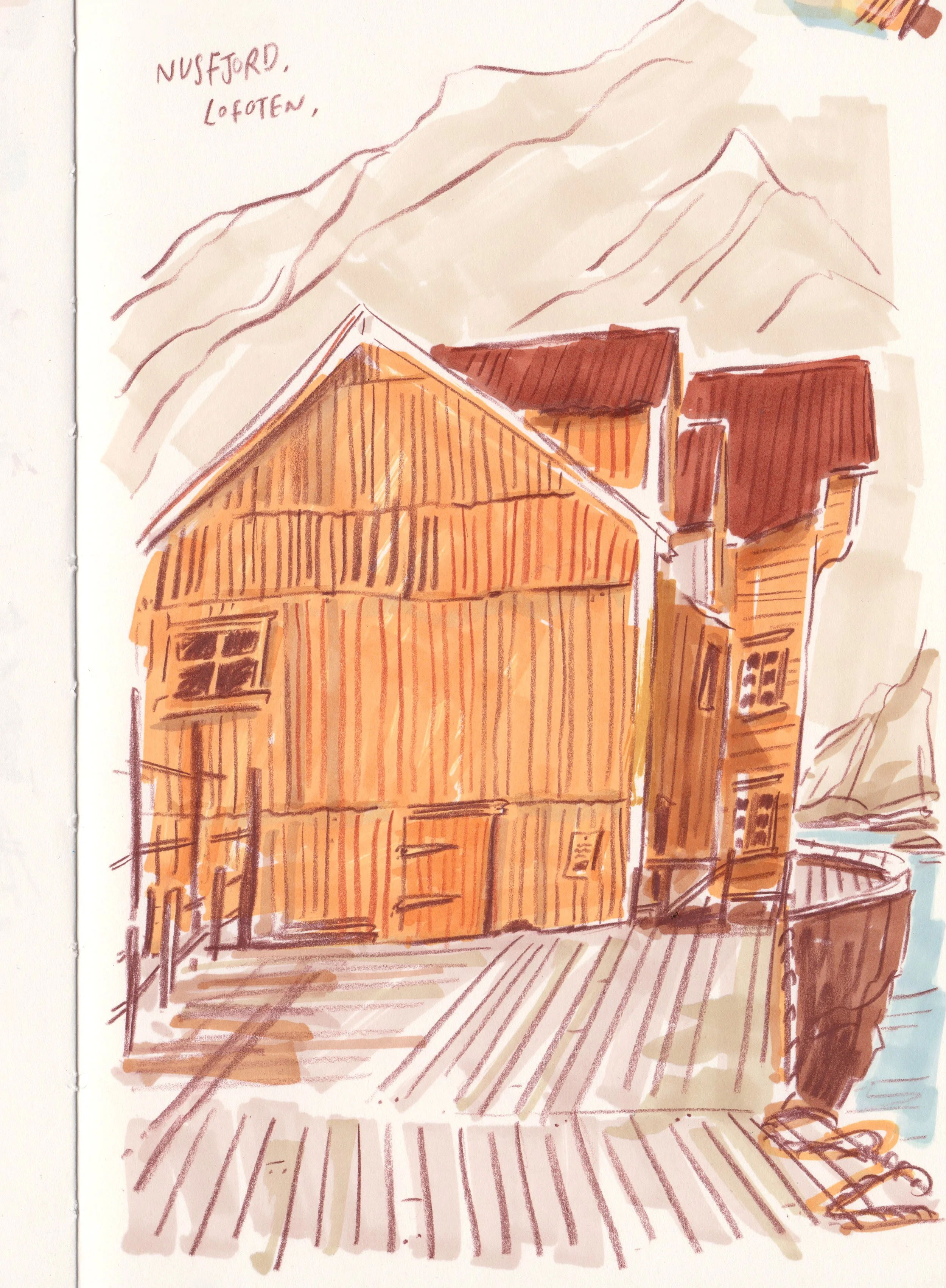 Nusfjord yellow house sketch.jpg