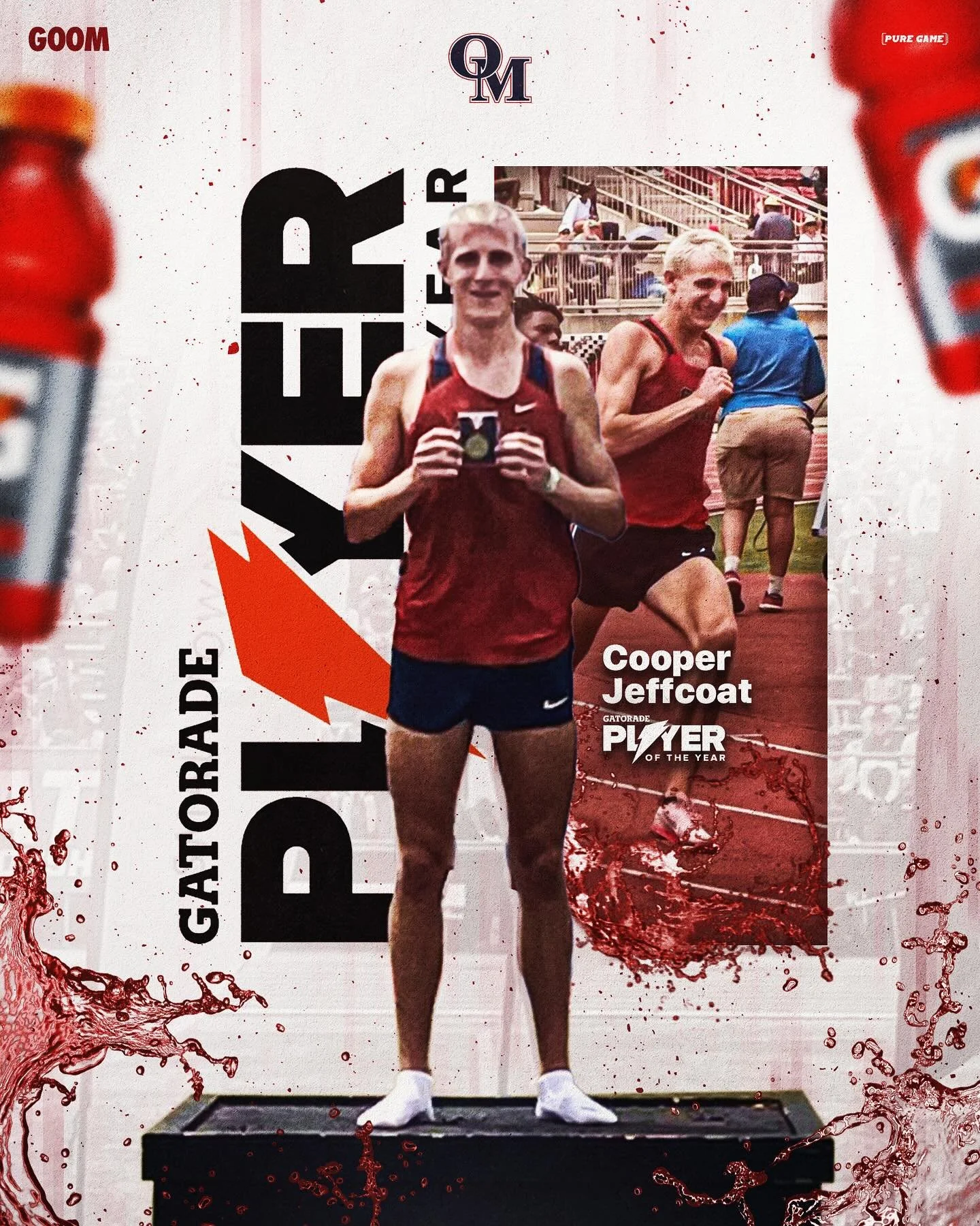 Huge congratulations to  Cooper Jeffcoat for being the Track Gatorade athlete of the year! Incredibly proud of all the hard work and dedication to his sport.