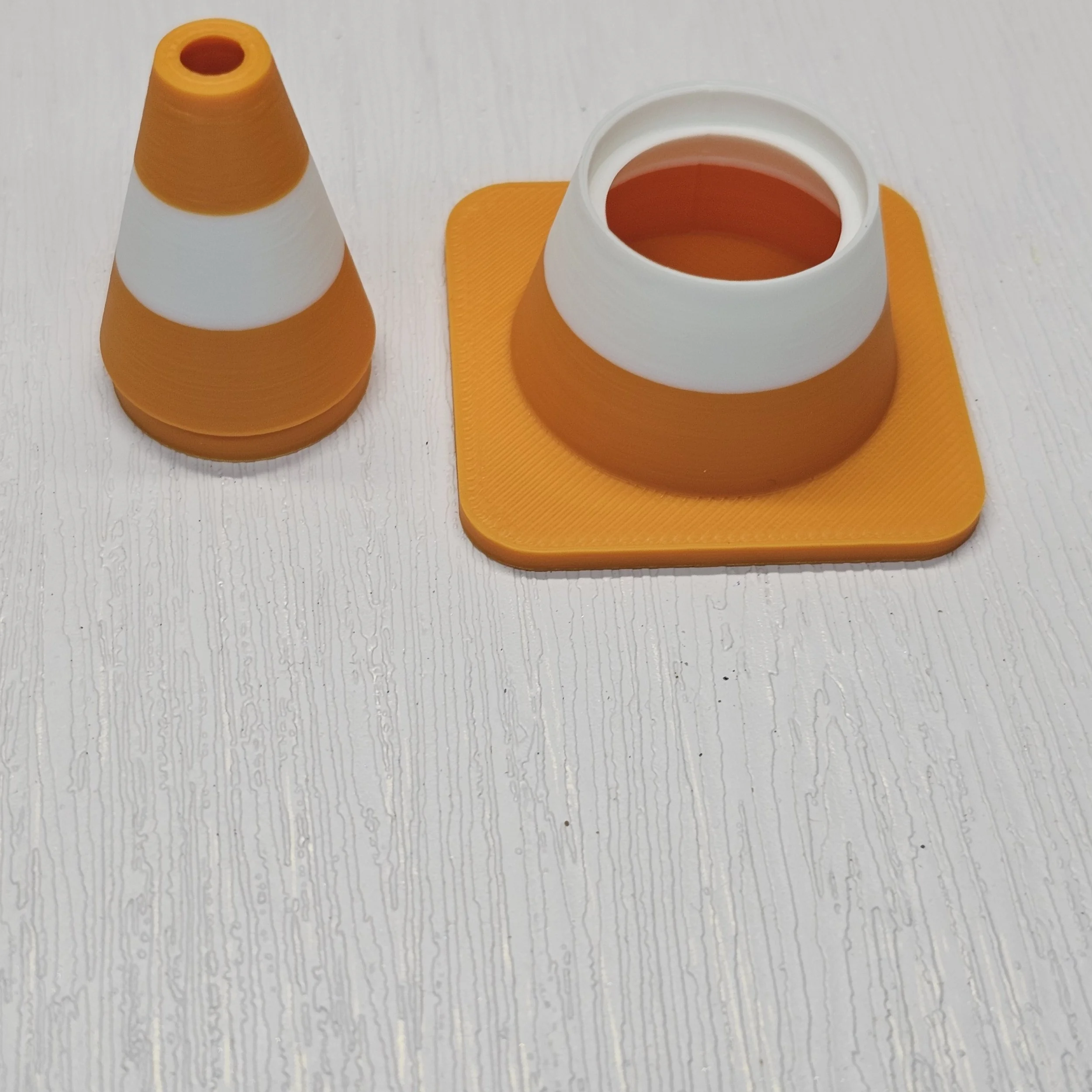 3D printed traffic cone for fizzing construction potion play