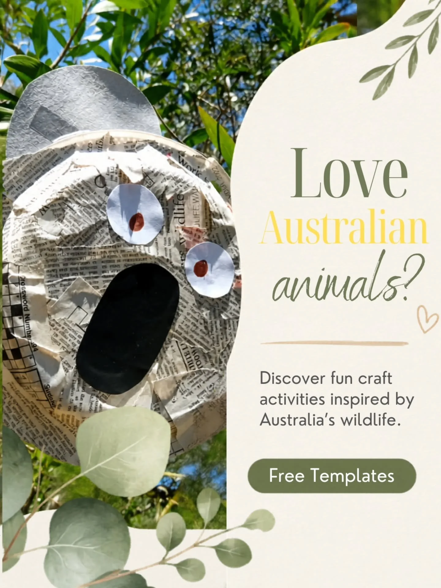 Need a new activity for your little wildlife lover? 

We've put together a collection of Australian animal craft ideas inspired by some of our favourite native animals. They're a fun way to combine creativity, learning and a connection with nature.

