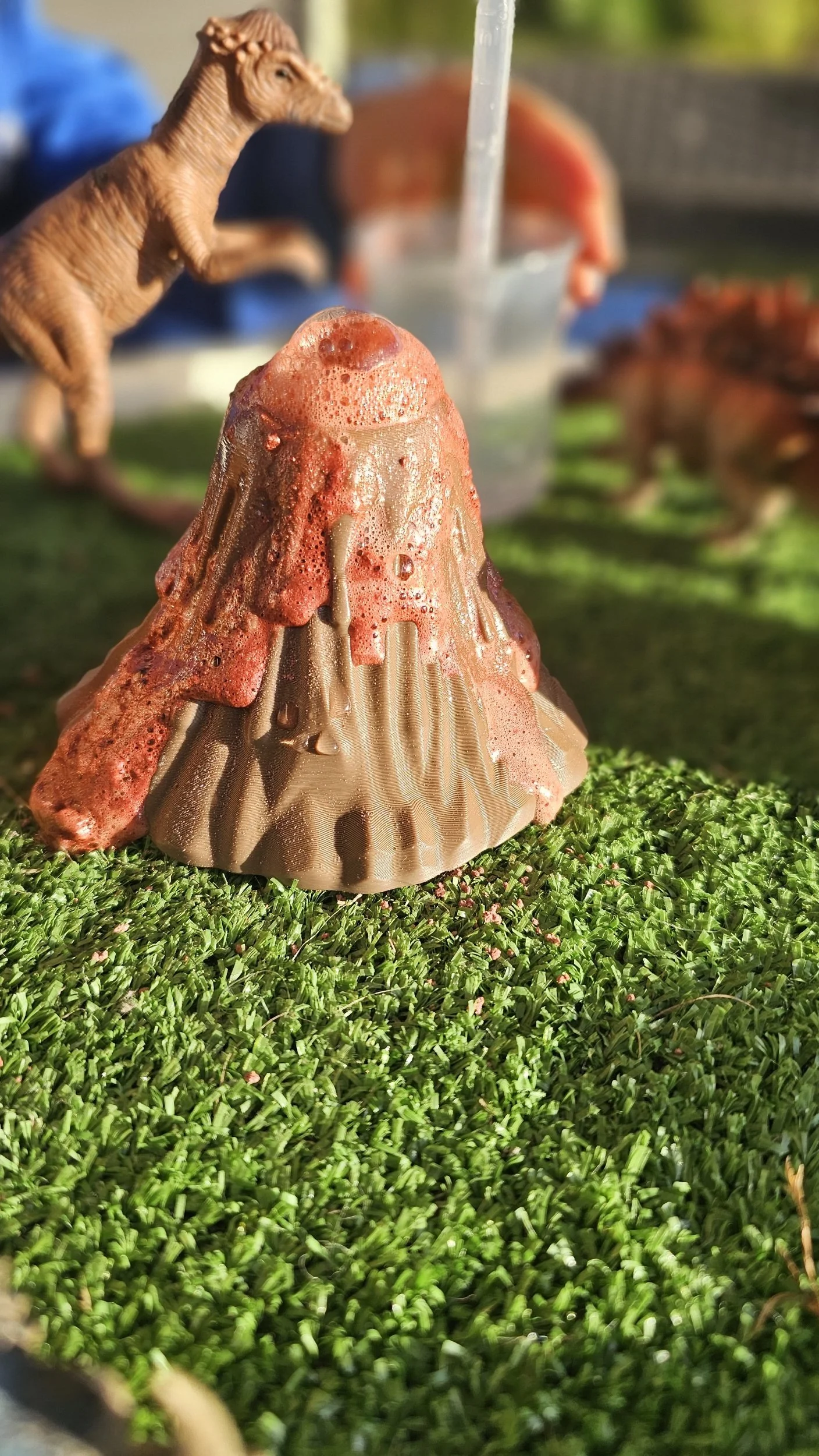 Volcano potion activity for dinosaur-loving children