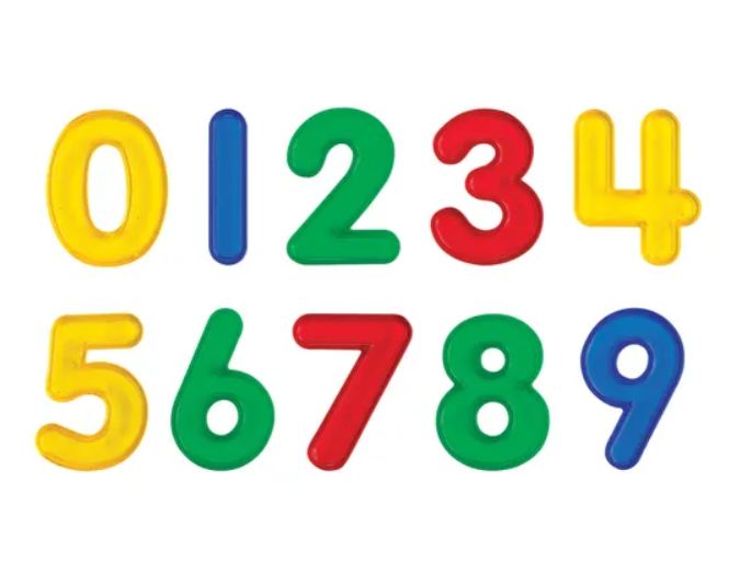 Transparent letters and numbers for kids on a sensory light box