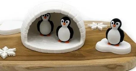 White 3D printed igloo small world play cave for Arctic sensory play, polar animal habitats and winter-themed invitations to play.