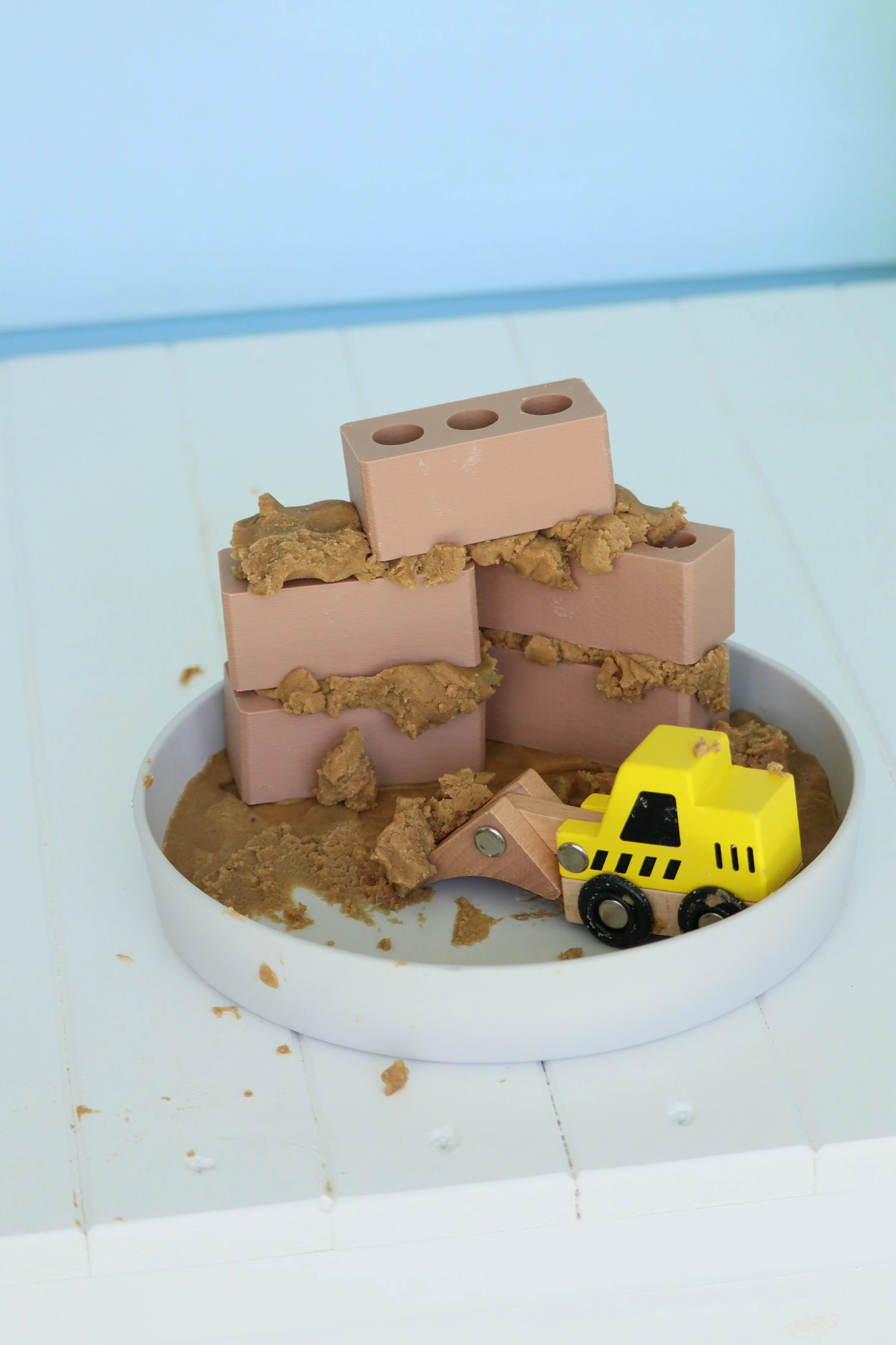mini bricks in construction sensory play activity for toddlers