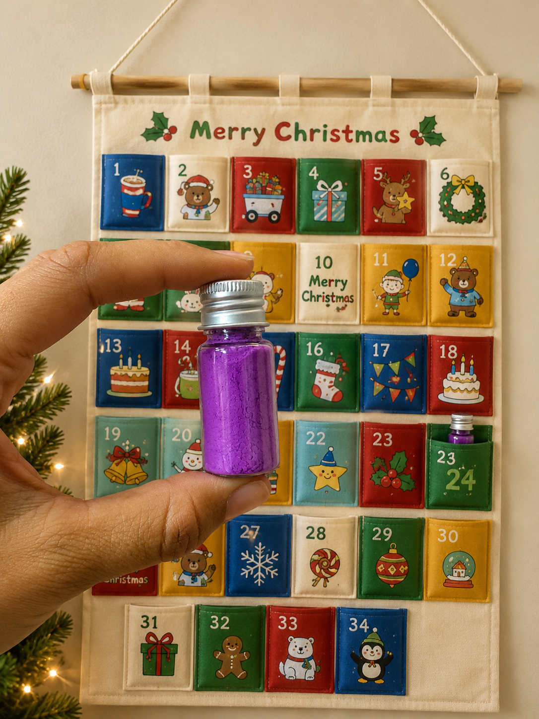 Mini fizz tubes for DIY kids Advent calendar fillers