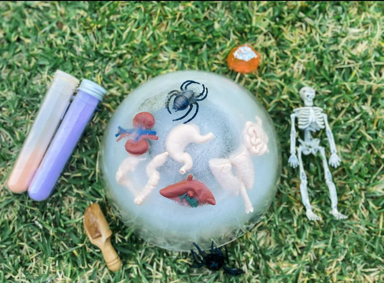 Open-ended Halloween sensory play experience designed to support learning, creativity and exploration