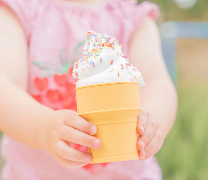 Kids ice cream play set with playdough and sensory materials