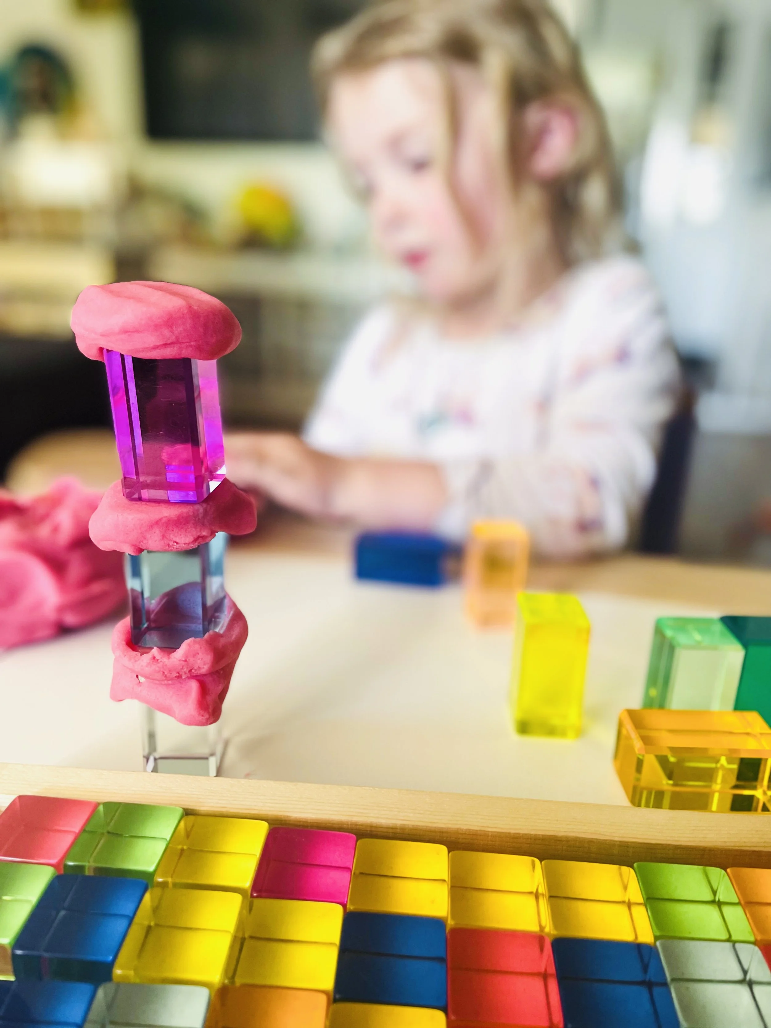 lucite cubes andd playdough.jpg