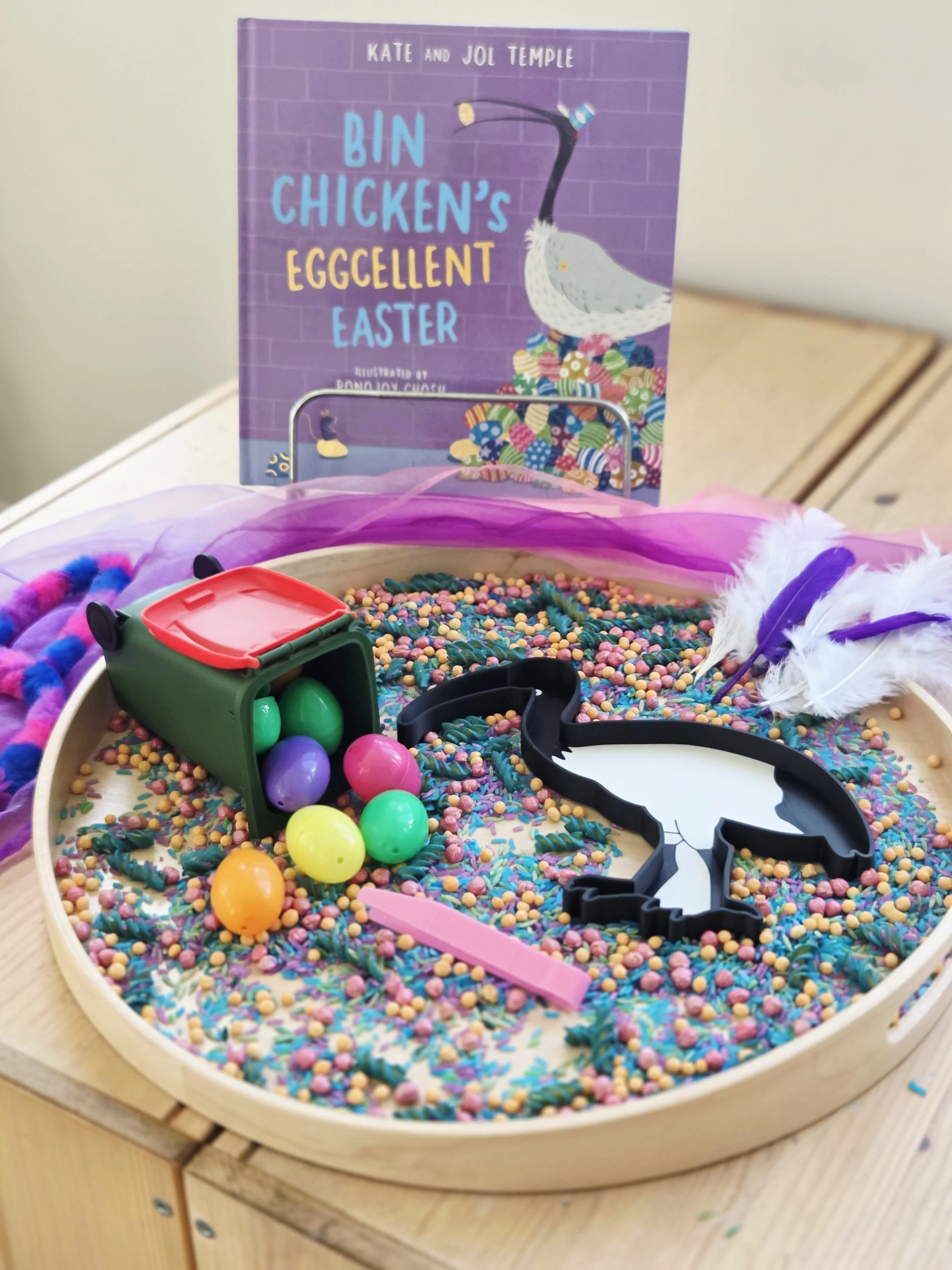 mini wheelie bin and bin chicken bookish play