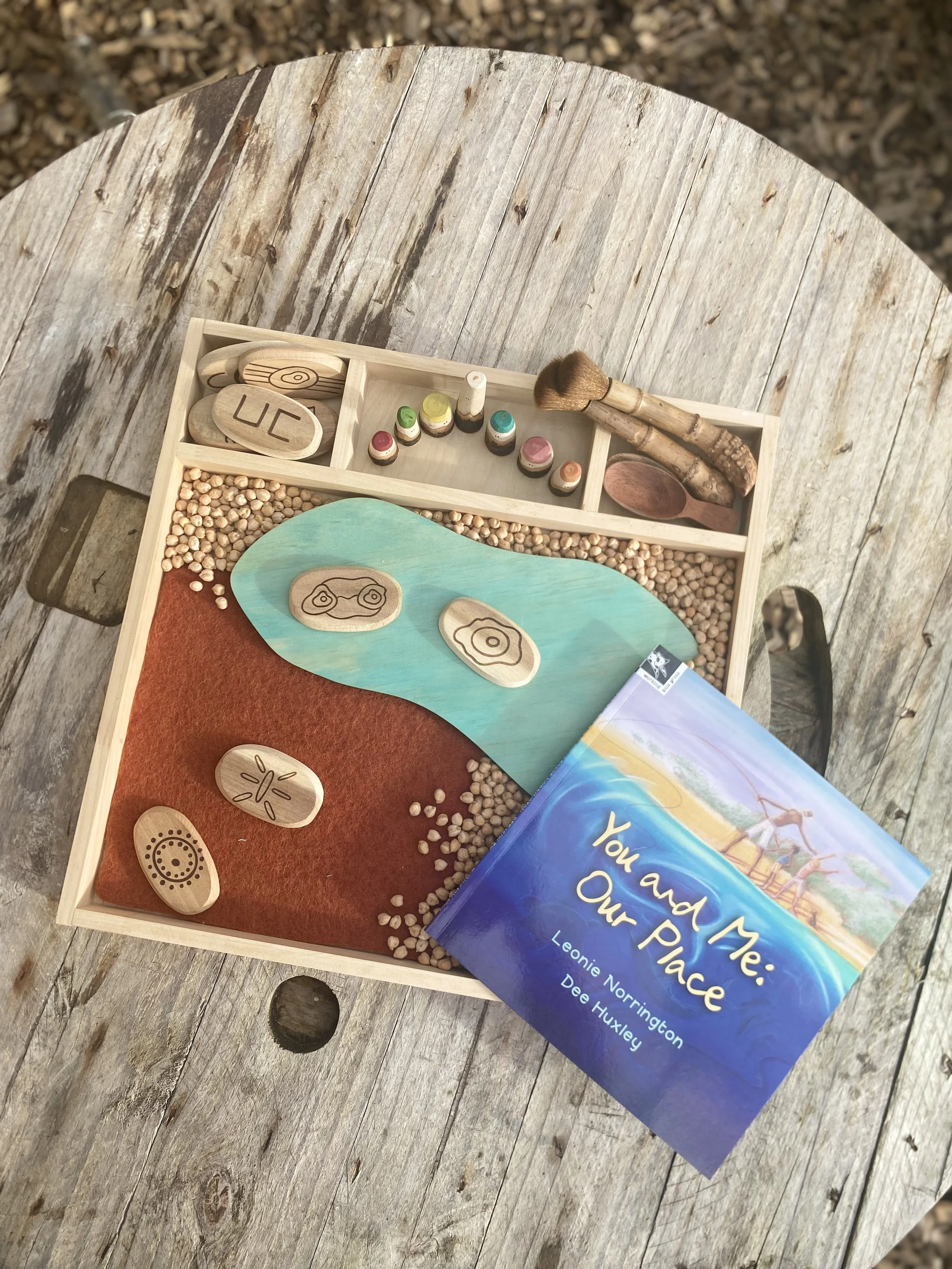 NAIDOC Week inspired bookish play invitation combining storytelling, sensory exploration and hands-on learning for children.