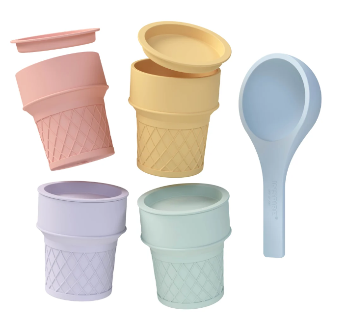 Silicone ice cream cones for pretend shop and imaginative play