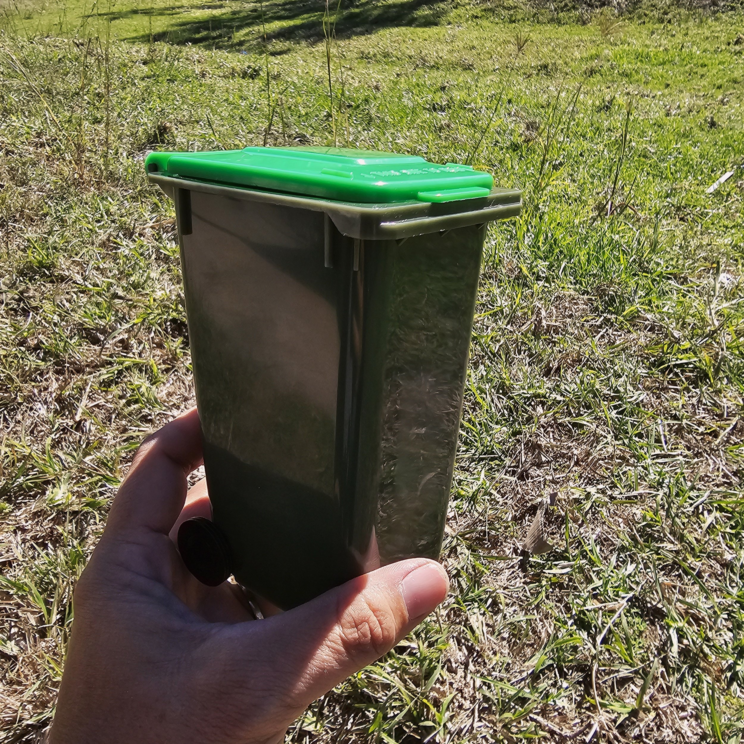 mini rubbish bin sensory play