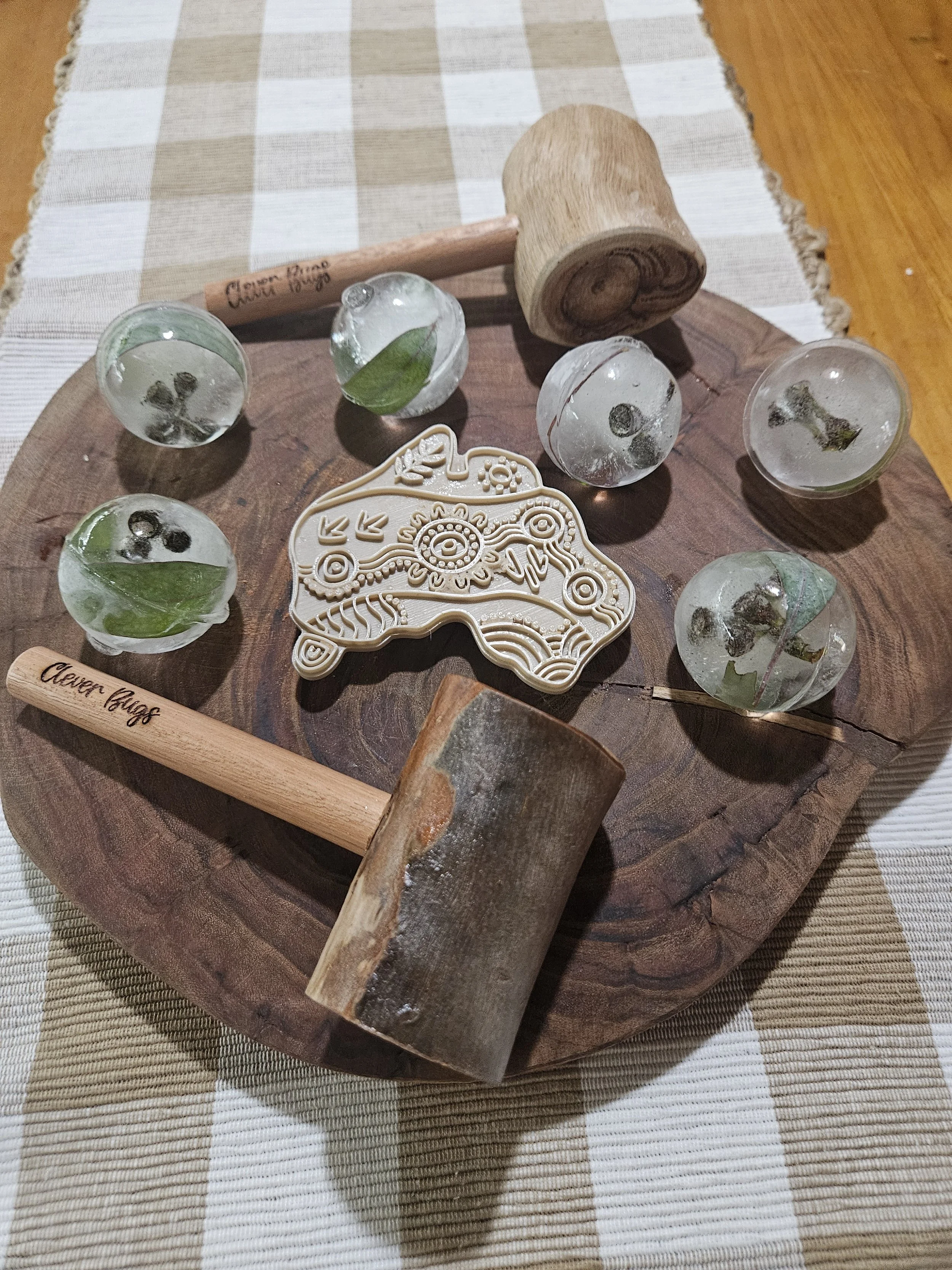 Preschool child engaging in Indigenous-inspired sensory play with natural textures, loose parts and Australian-themed learning resources.