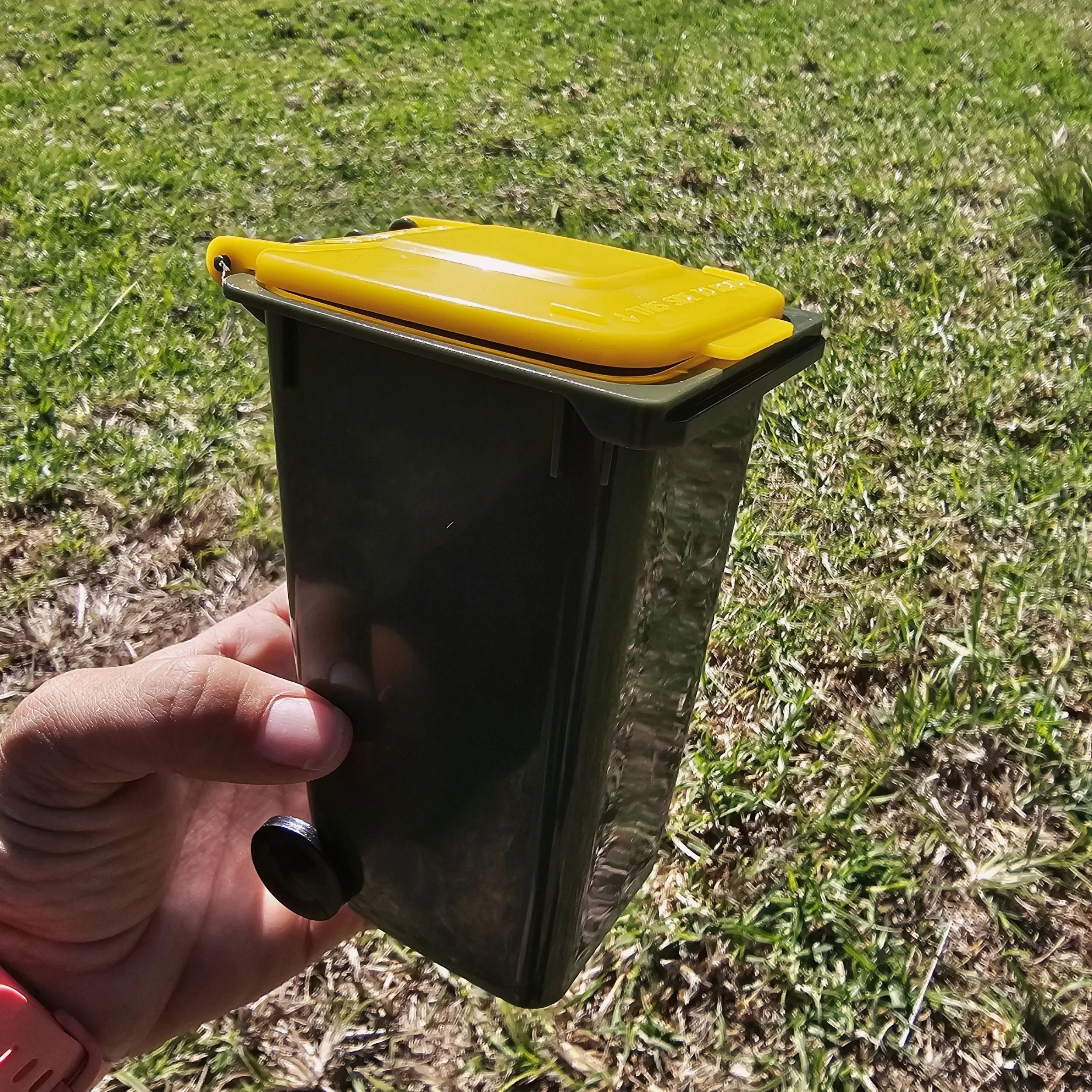 mini recycling bin sensory play