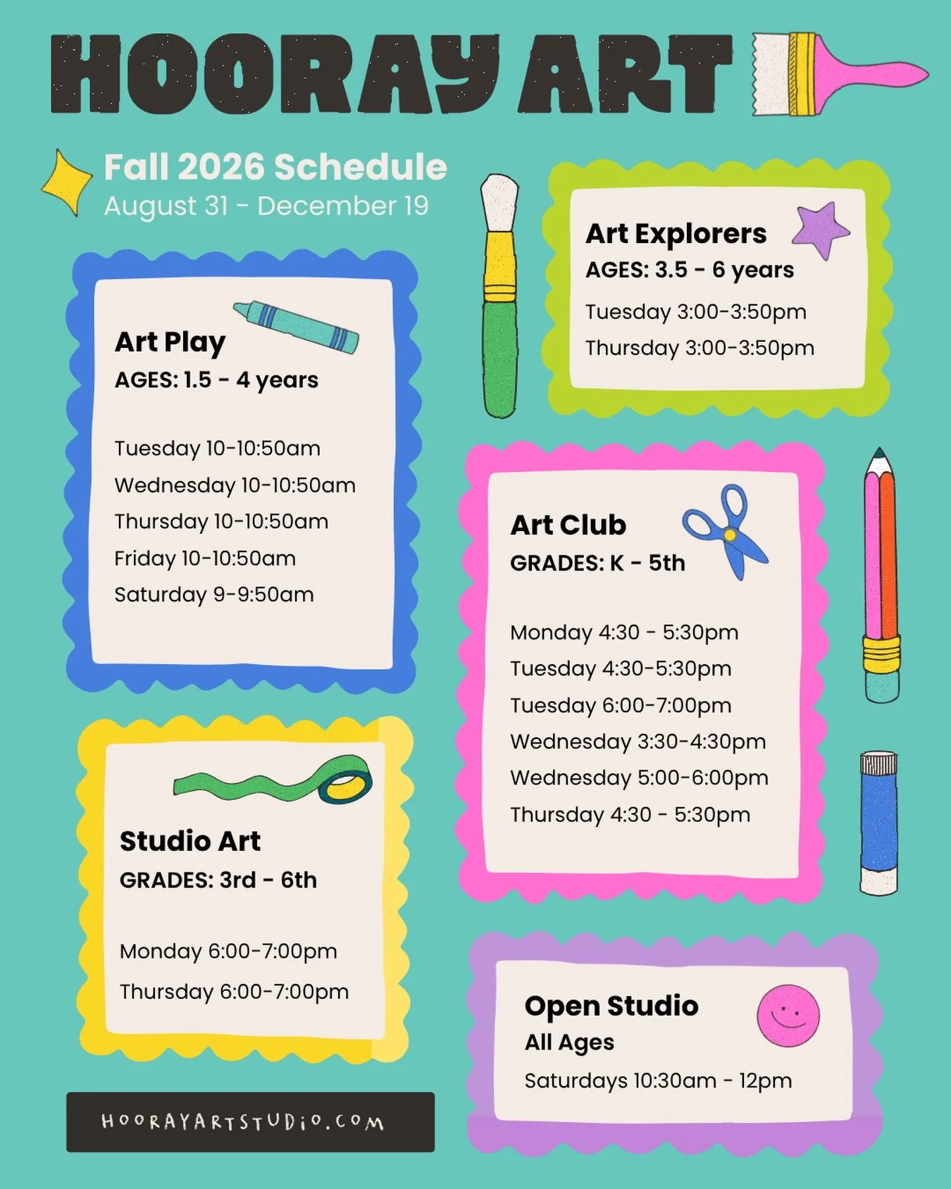 FALL REGISTRATION OPENS 8/1 at 8pm!! (Note- new time!!)