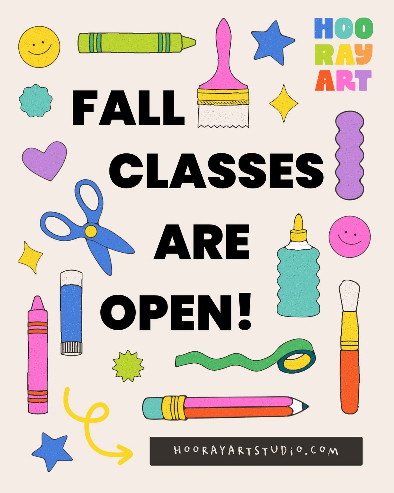 Fall registration is open! Sign up for fall art classes now - website link is in our bio!