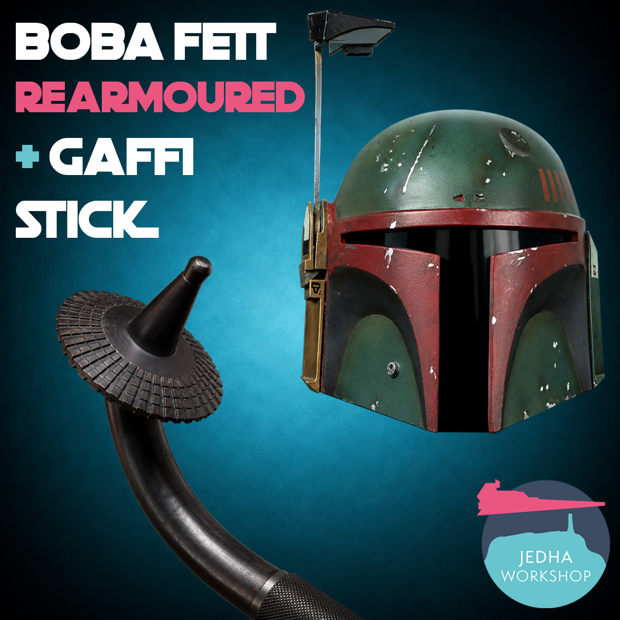 Boba Fett Re-Armoured Helmet & Hunter Gaffi Stick  Double Pack 3D Files (The Book of Boba Fett) (Save £8)
