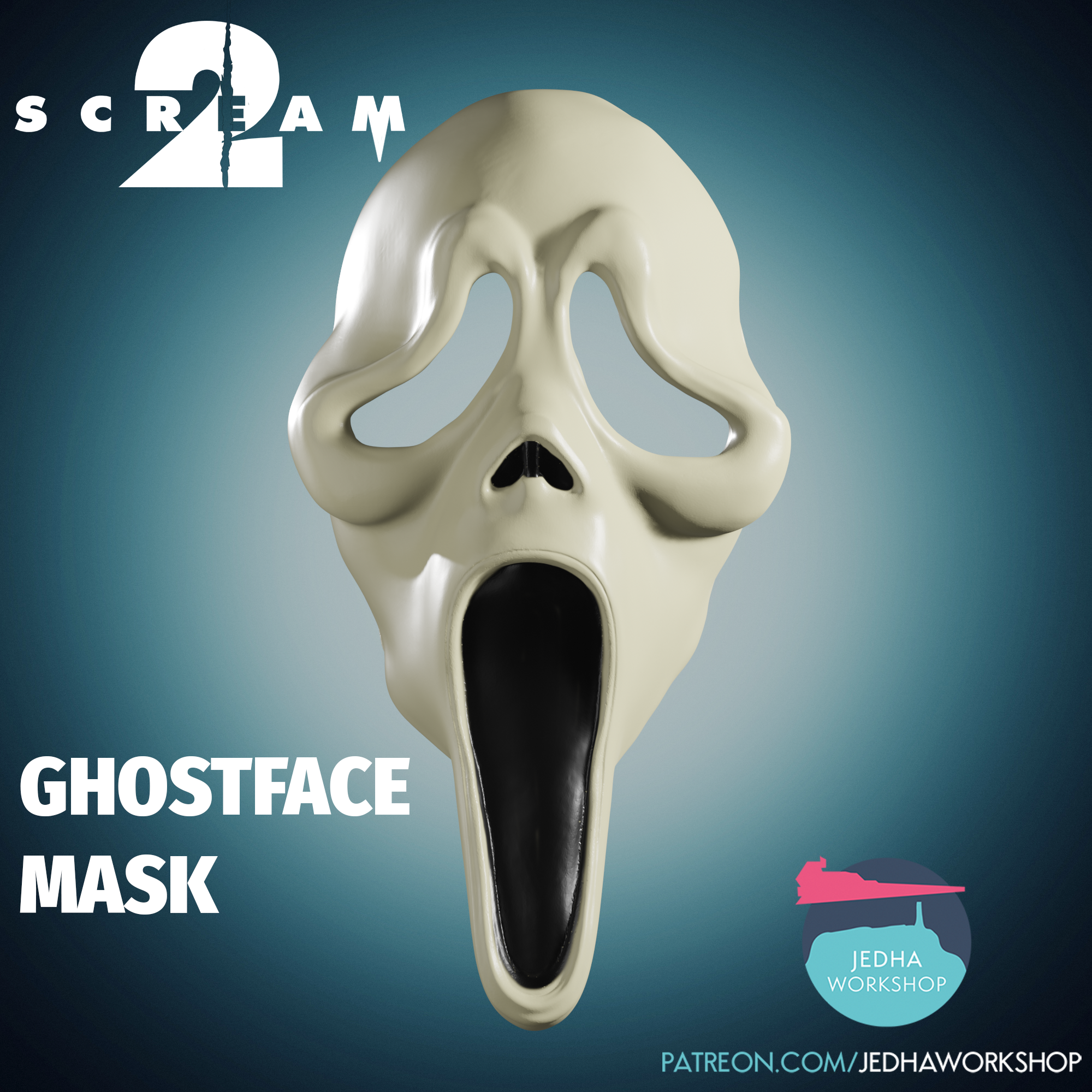 Ghostface Scream Mask 3D print Files (Scream 2 1997)