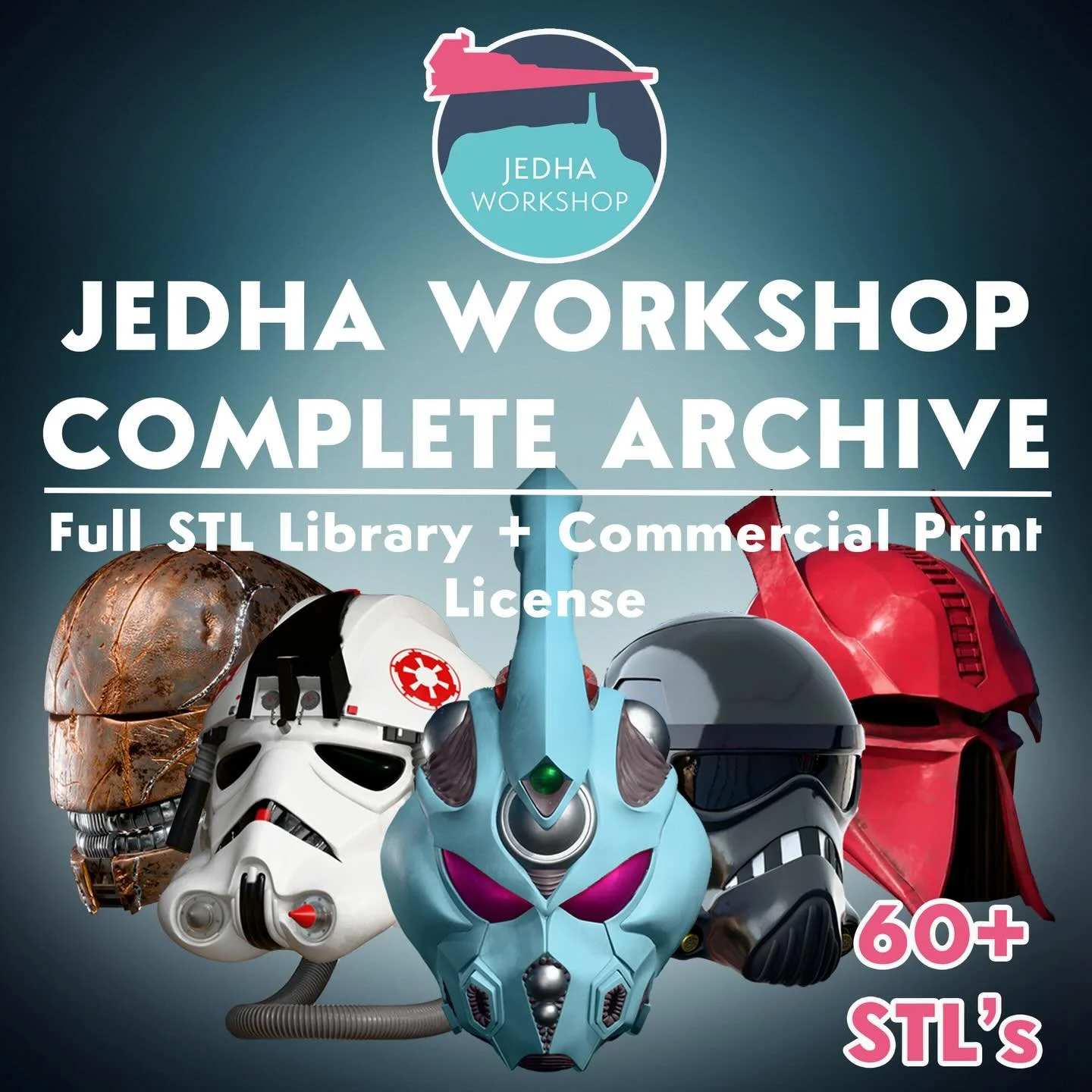 Hello there! Over the past few years I&rsquo;ve quietly built up quite a large library of models.

There are now 60+ STL files in the workshop archive.

Helmets.
Armour pieces.
Weapons and Busts.

All designed from scratch and built specifically for 