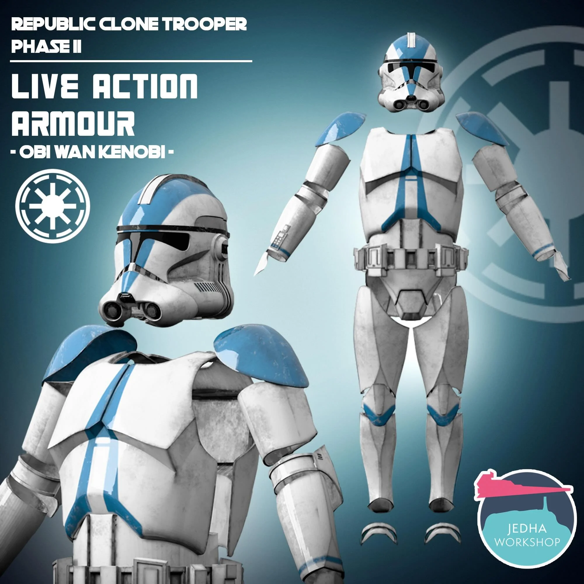 If you want to be a Clone, you&rsquo;re gonna need some Armour.

Meticulously researched and designed after the Phase II Live Action style from the Obi Wan Kenobi series.

There were some major updates from the CGI ROTS armour, mainly the welcome add