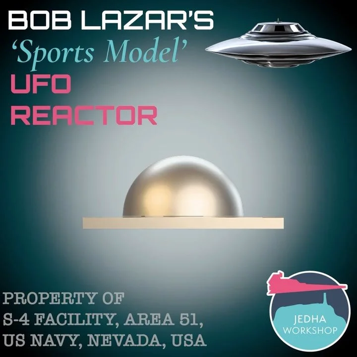 This guy is also out in the shop today&hellip; my favourite model I&rsquo;ve EVER created!!! 🤓🛸👽

Bob Lazars &lsquo;Sports Model&rsquo; UFO Reactor. If you know, you know.

It&rsquo;s one of the most simplest designs yet, that is why I&rsquo;m so 