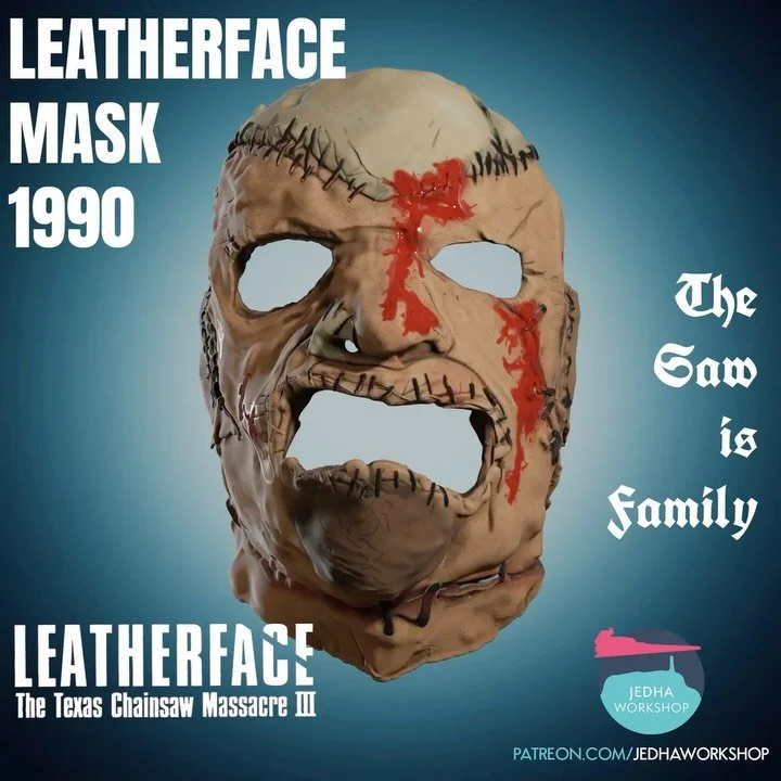As promised, a new mask every day this week for Halloween! Added to the Shop and our Patreon!

Leatherface Mask 3D Print Files (Leatherface: The Texas Chainsaw Massacre III 1990)

&ldquo;The saw is family&rdquo;

Let&rsquo;s be honest, The Texas Chai