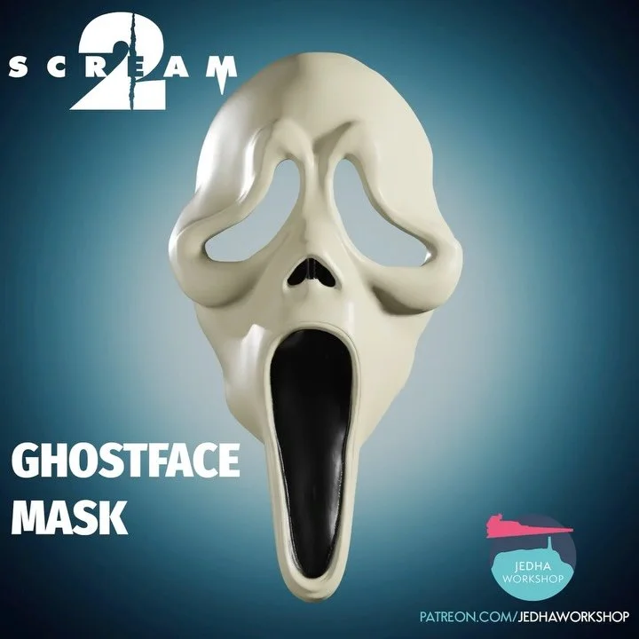 Sorry I&rsquo;m a little bit late today! 

Ghostface Scream Mask 3D Print Files from Scream 2 (1997) have been added to the SHOP and PATREON! :-) 

&ldquo;Hello, Sidney!&rdquo;

If you were born in the 80s and grew up in the 90s like me, you&rsquo;ll
