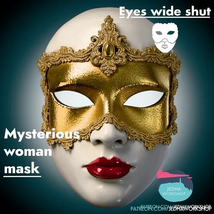 One of my favourites 🙂 The Mysterious Woman Mask from Stanley Kubrick&rsquo;s Eyes Wide Shut have been added to the SHOP and PATREON!

Worn by the beautiful masked woman who offers to &ldquo;redeem&rdquo; Dr. Bill Harford (Tom Cruise) during the fil