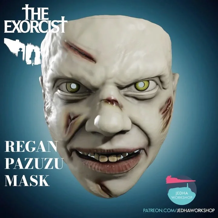 I truly am sorry for this mask. This face haunts me to this day.
&ldquo;What an excellent day for an exorcism.&rdquo;
This is a true story.
Growing up, The Exorcist was banned in the UK until 1999. You couldn&rsquo;t even get a pirate VHS. We grew up