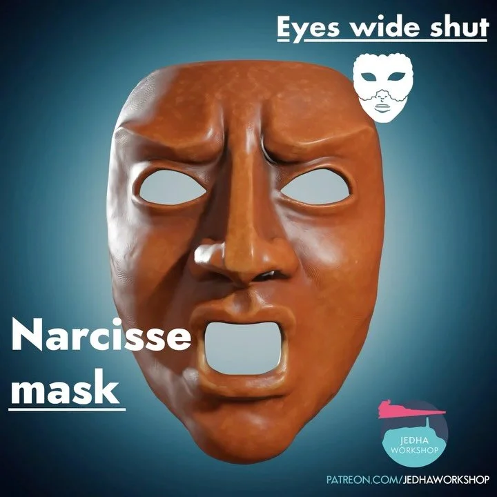 Narcisse Venetian Mask 3D Print Files from Eyes Wide Shut are now available in the Shop and on Patreon!

&ldquo;Bill, you can&rsquo;t just walk in there. Everybody&rsquo;s masked.&rdquo; - Nick Nightingale

The Narcisse mask is worn by one of the elu