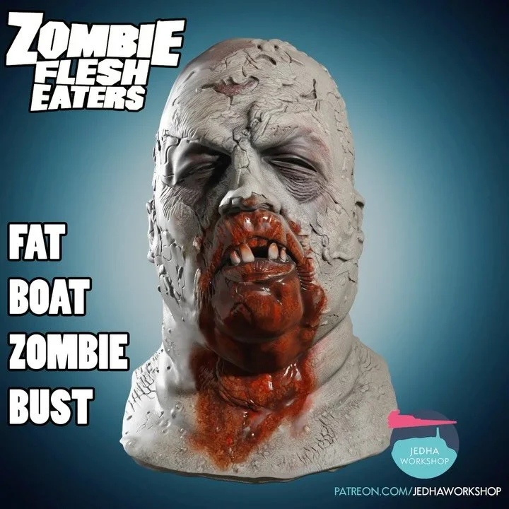 Fat Boat Zombie Life-Size Bust 3D Print Files from Zombie Flesh Eaters / Zombi 2 (1979) are now in the Shop and Patreon! 🧟&zwj;♂️

&ldquo;The boat can leave now. Tell the crew.&rdquo;

Zombie Flesh Eaters is one of my favourite zombie movies EVER! Y