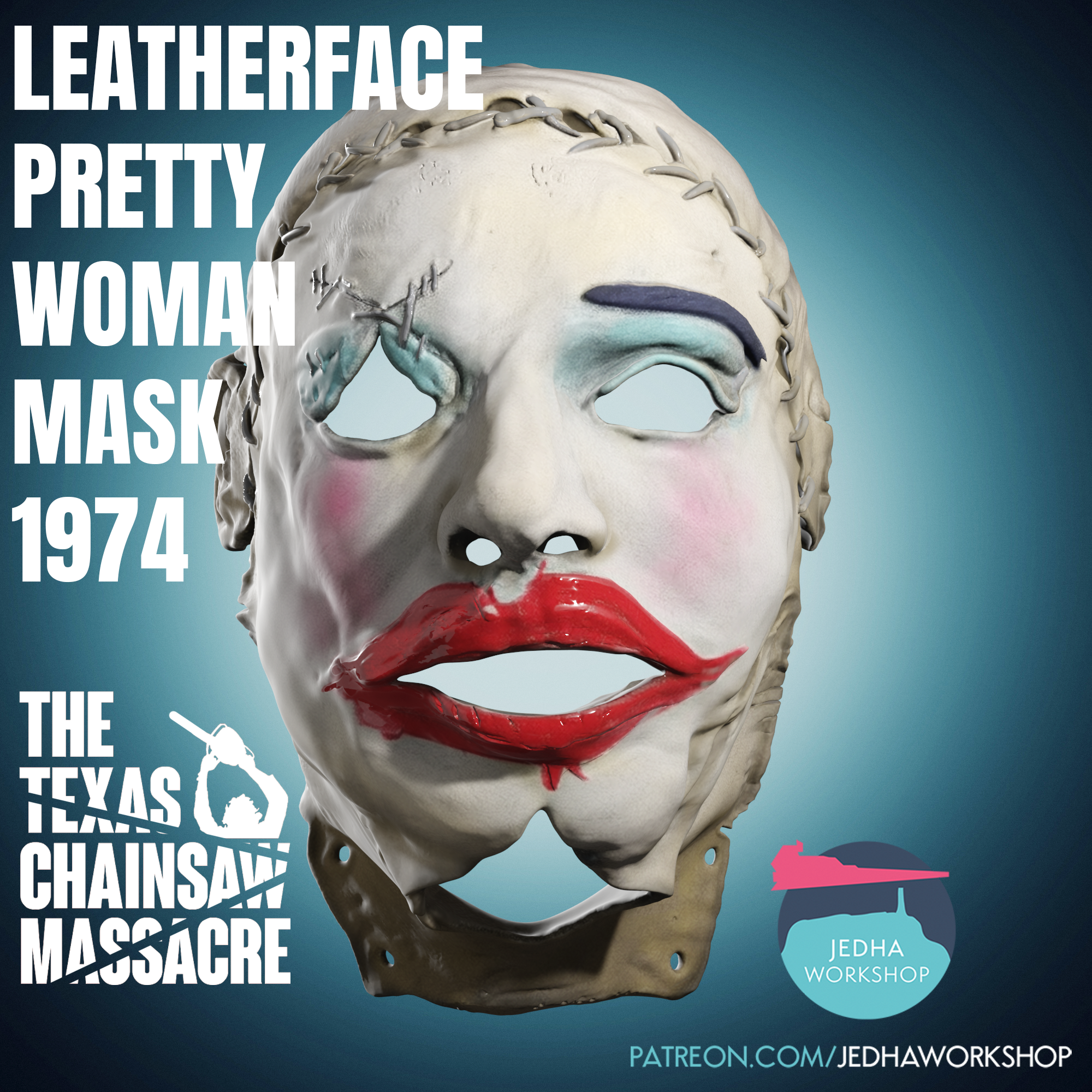 Leatherface Pretty Woman Mask 1974 3D Print Files (The Texas Chainsaw Massacre)