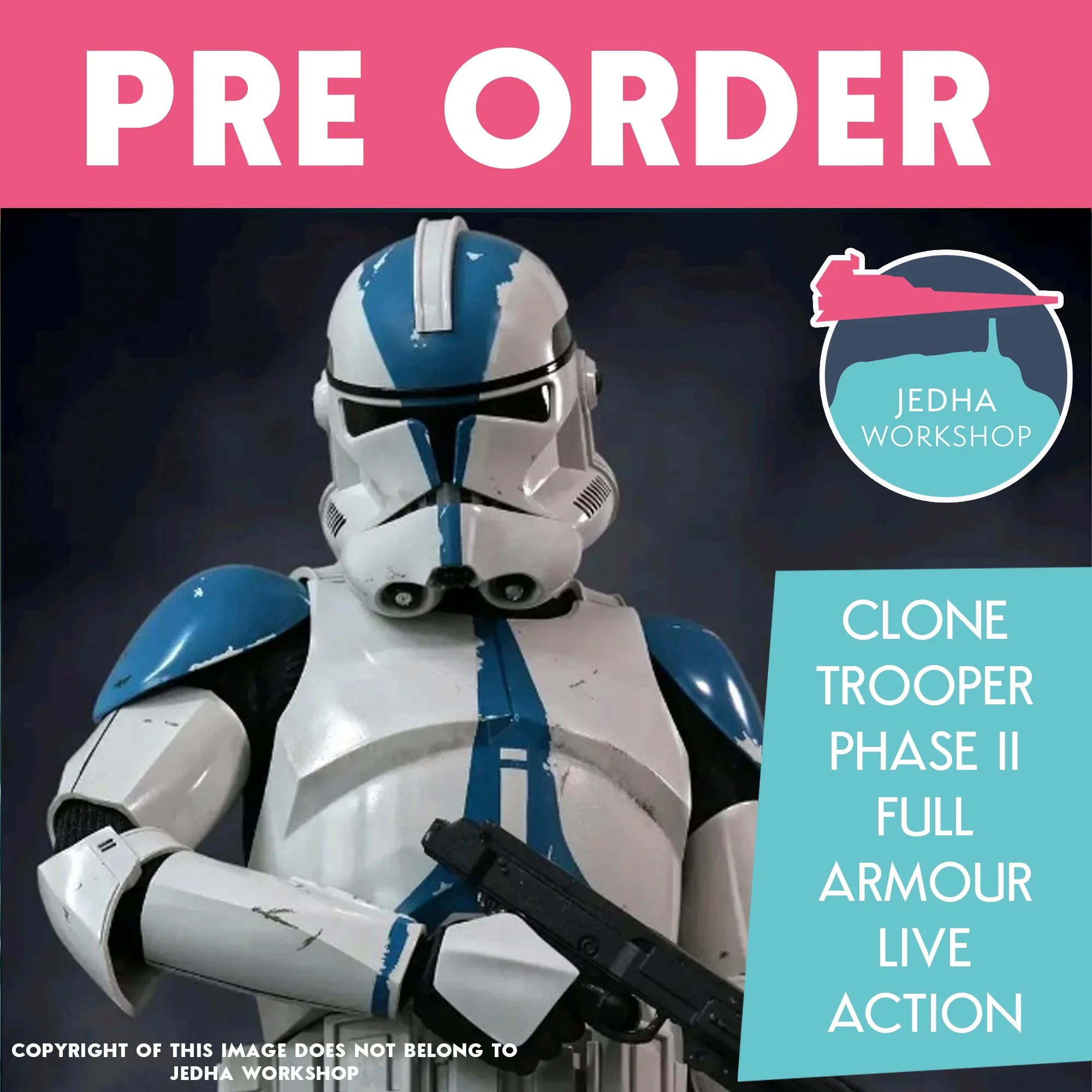 Clone Trooper Phase II (Live Action) Armour Finished Prop PRE ORDER (Obi Wan Kenobi)