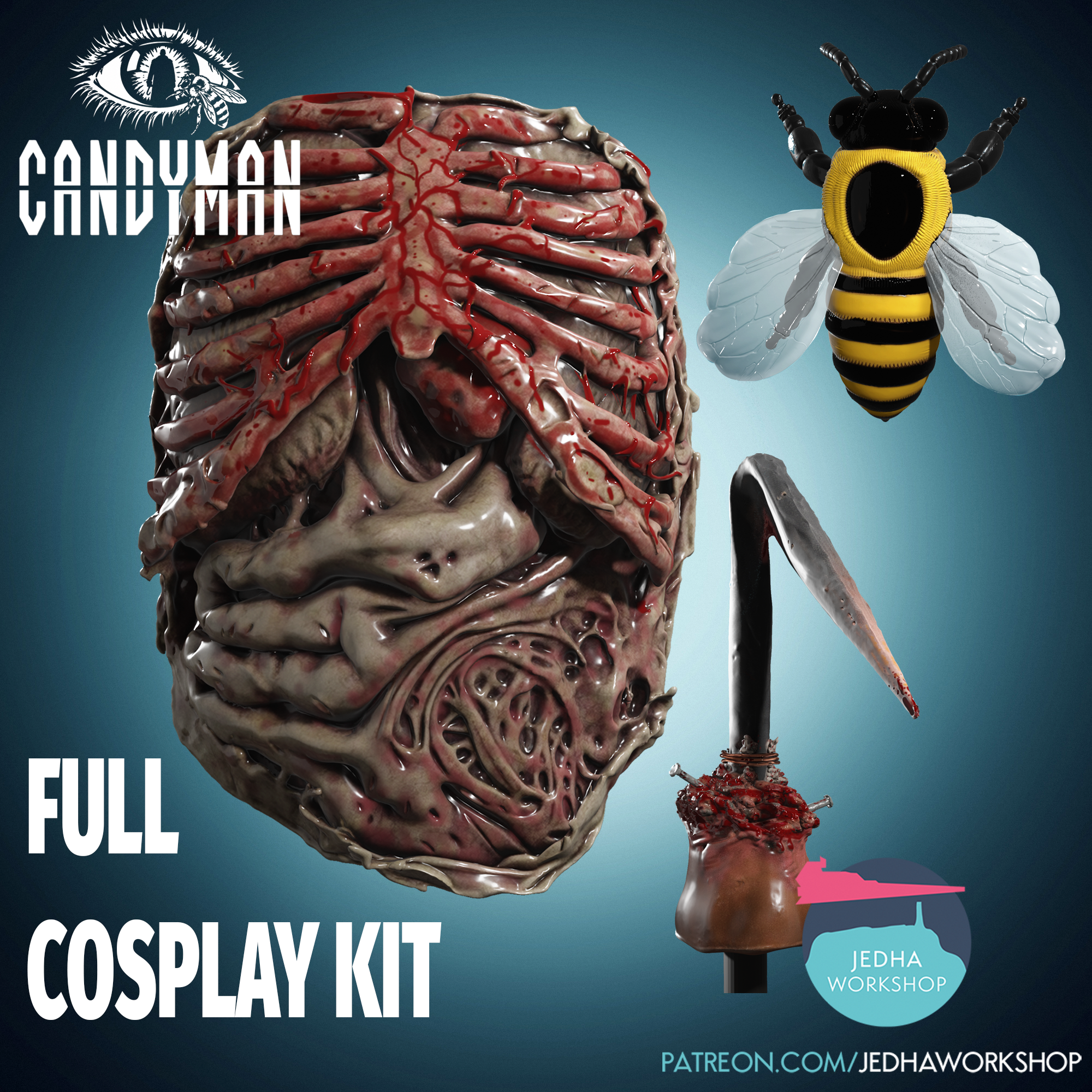 Candyman Full Cosplay kit 3D Print Files (Candyman 1992) SAVE 30%