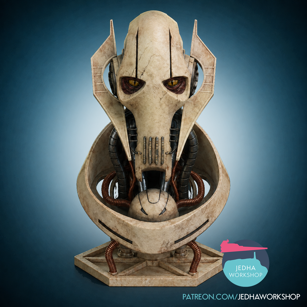 General Grievous Trophy Head Bust 3D Print Files (Return of the Sith)