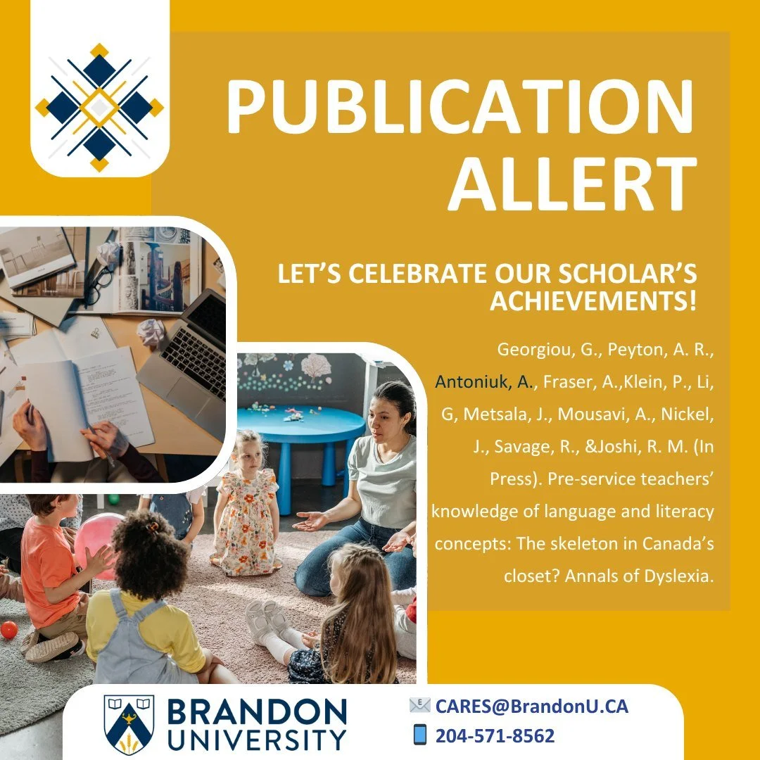 Congratulation Dr. Antoniuk for the recent and important publication! Check the full article out on https://www.researchgate.net/publication/395465355_Pre-service_Teachers'_Knowledge_of_Language_and_Literacy_Concepts_The_Skeleton_in_Canada's_Closet